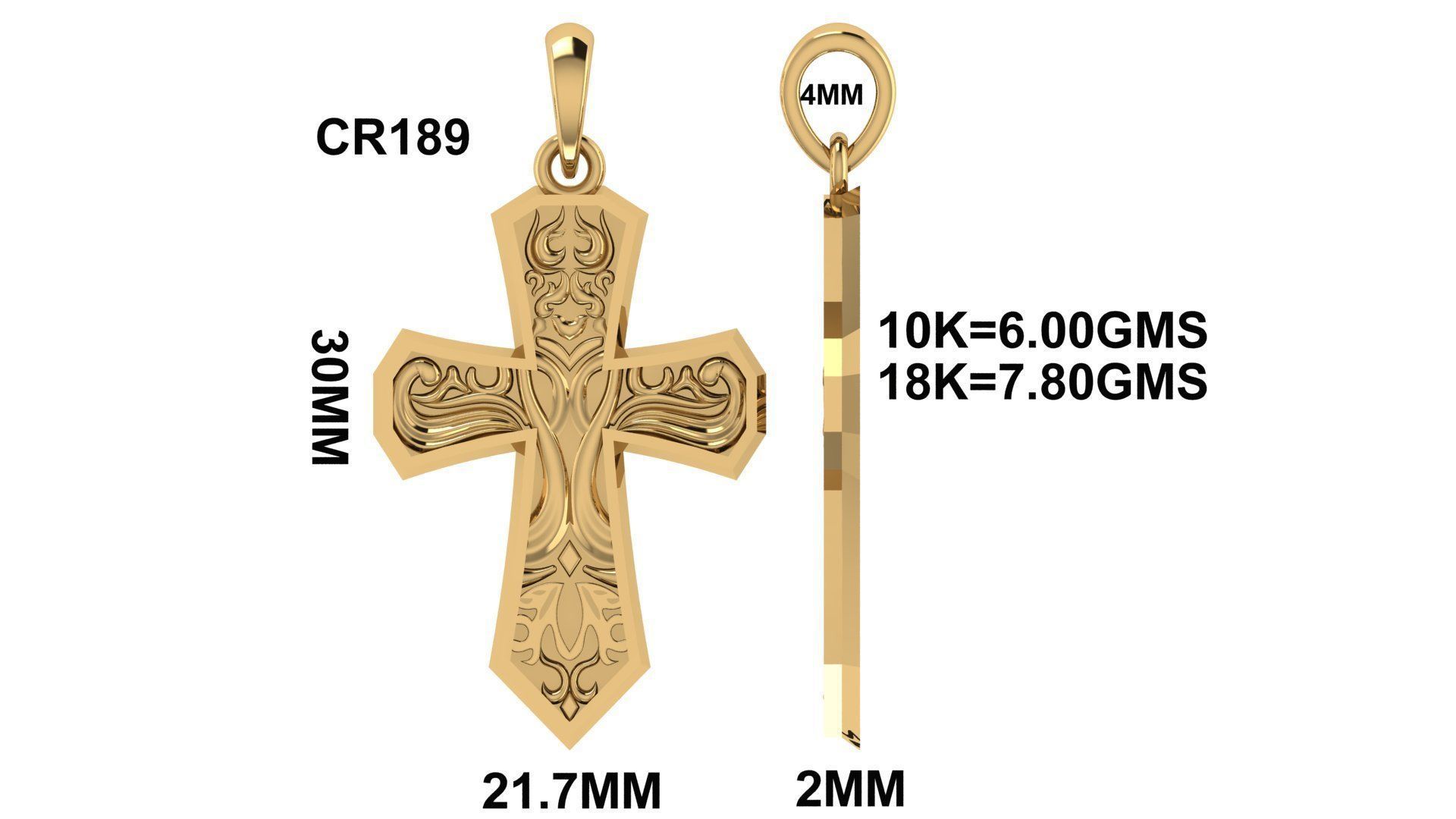 CROSS PENDANT CR189 3D print model_6