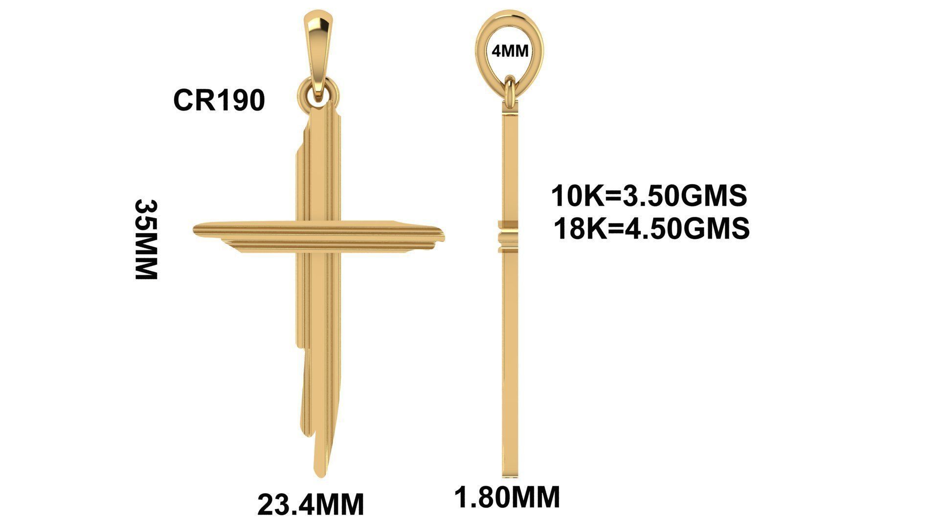 CROSS PENDANT CR190 3D print model_4