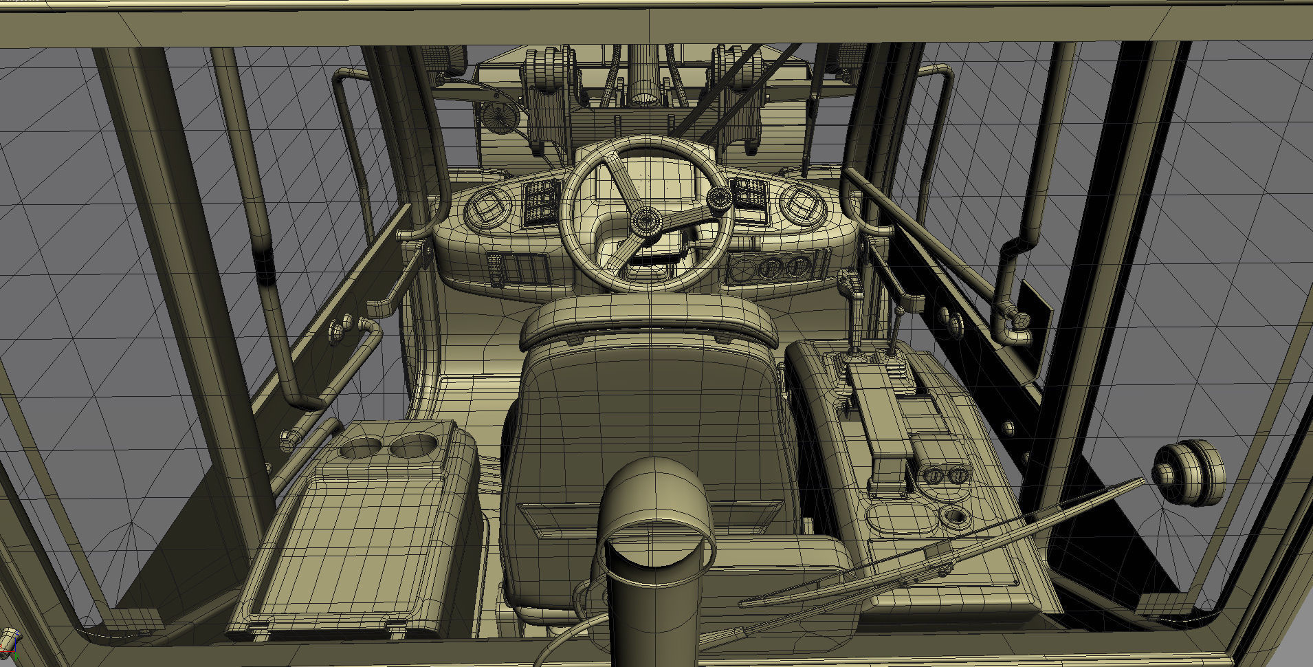 Komatsu WA70-7 Wheel Loader Rigged 3D model_32