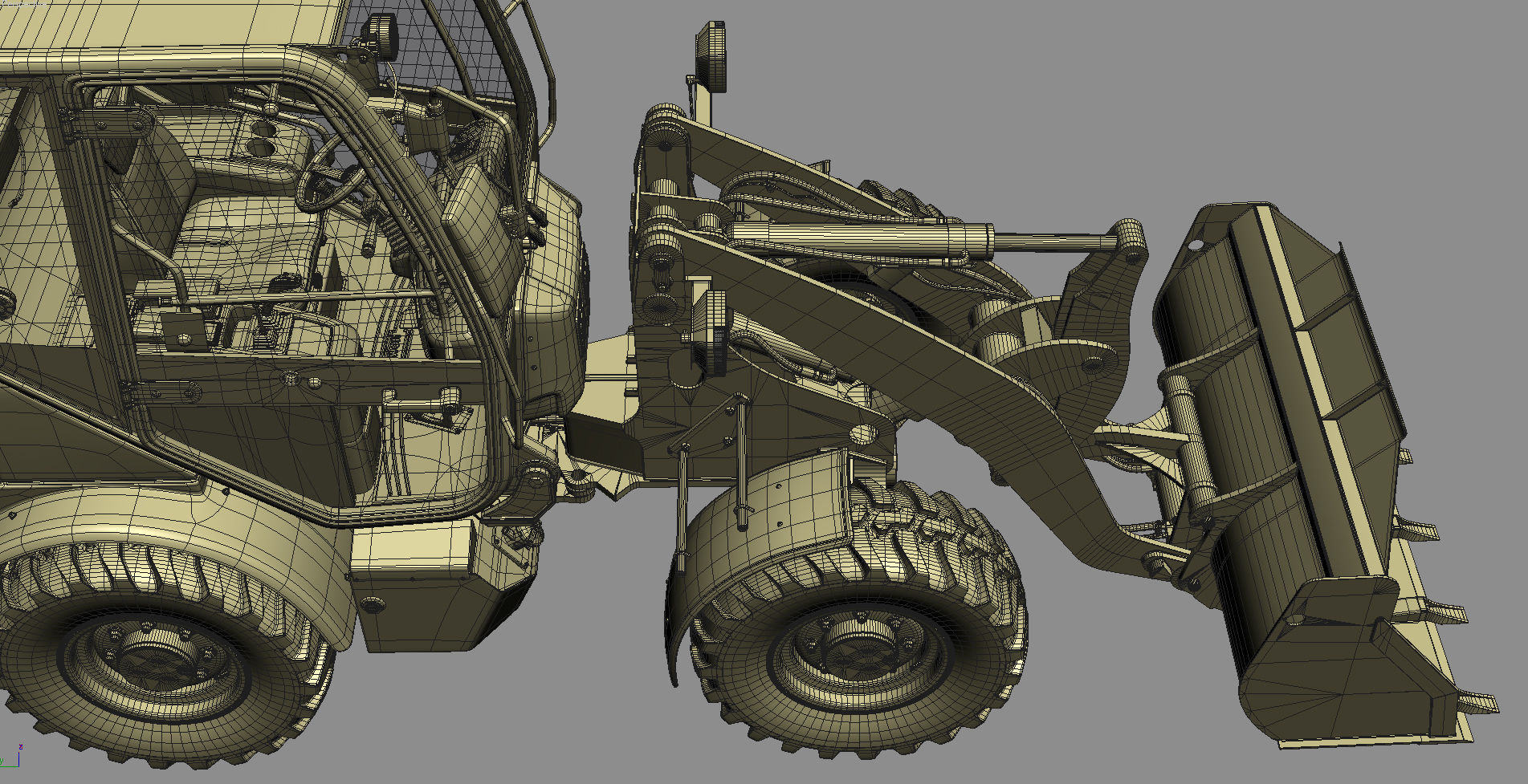 Komatsu WA70-7 Wheel Loader Rigged 3D model_28