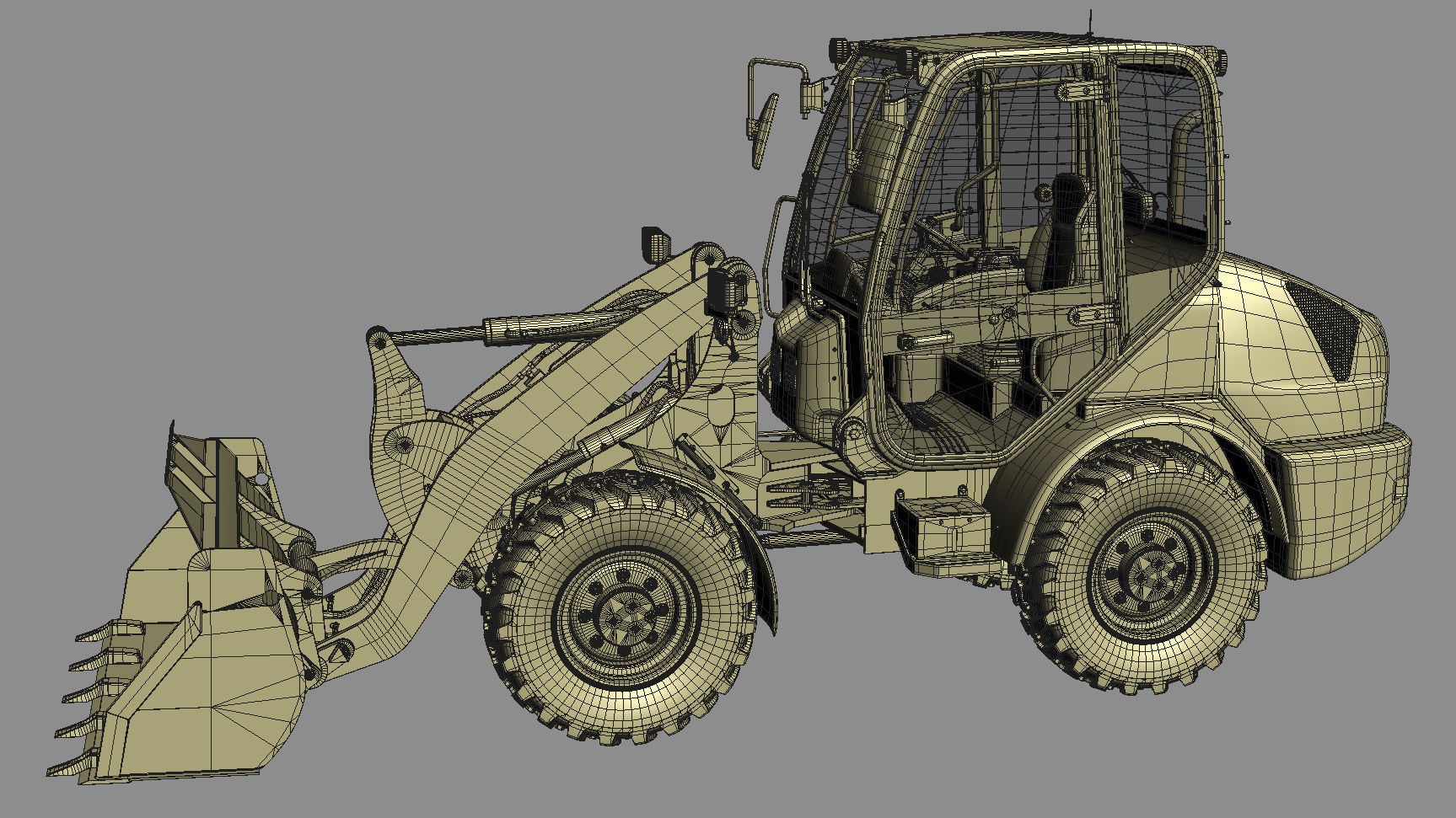 Komatsu WA70-7 Wheel Loader Rigged 3D model_22
