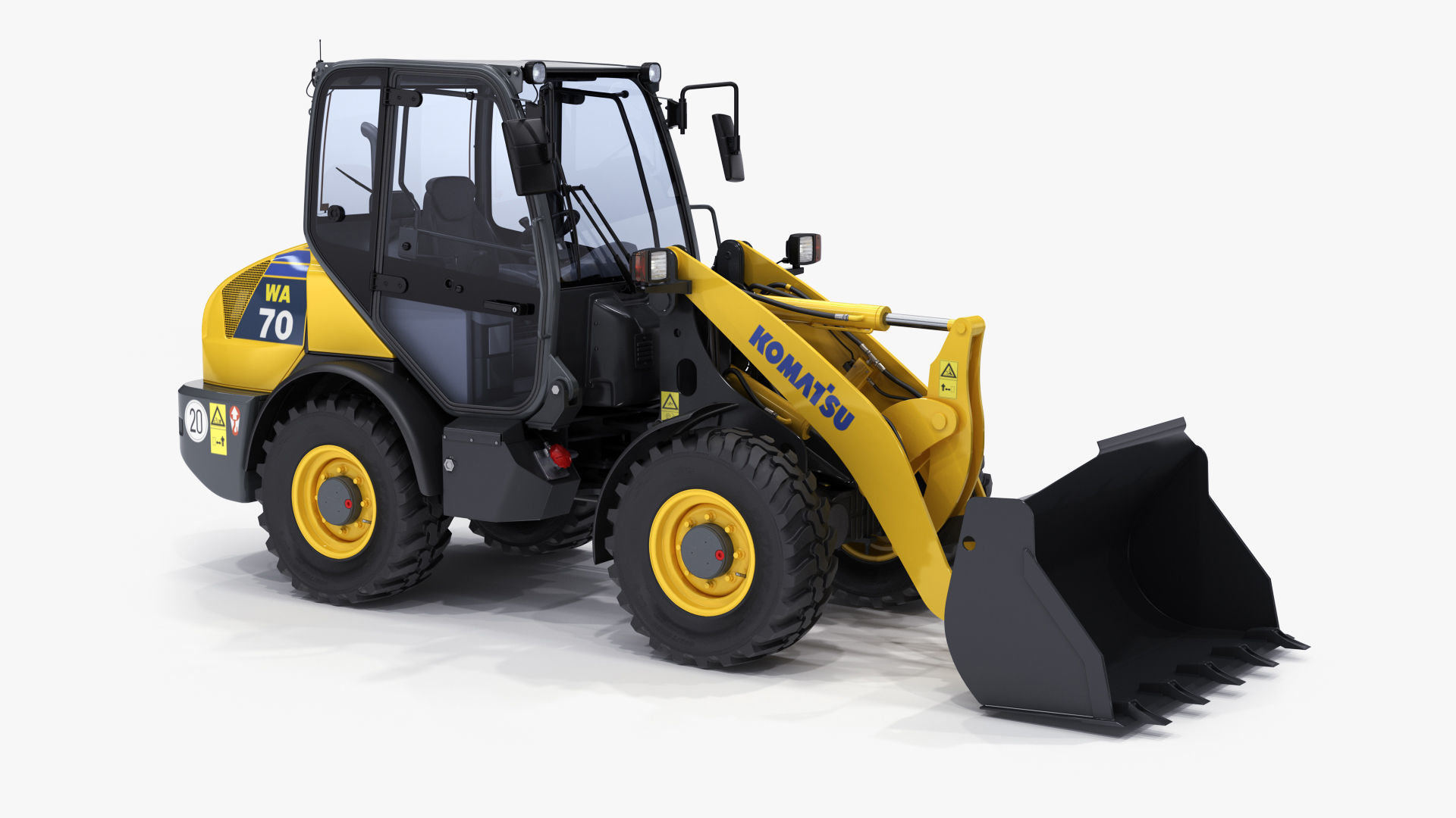 Komatsu WA70-7 Wheel Loader Rigged 3D model_9