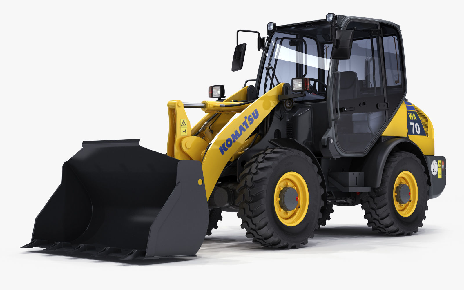 Komatsu WA70-7 Wheel Loader Rigged 3D model_10