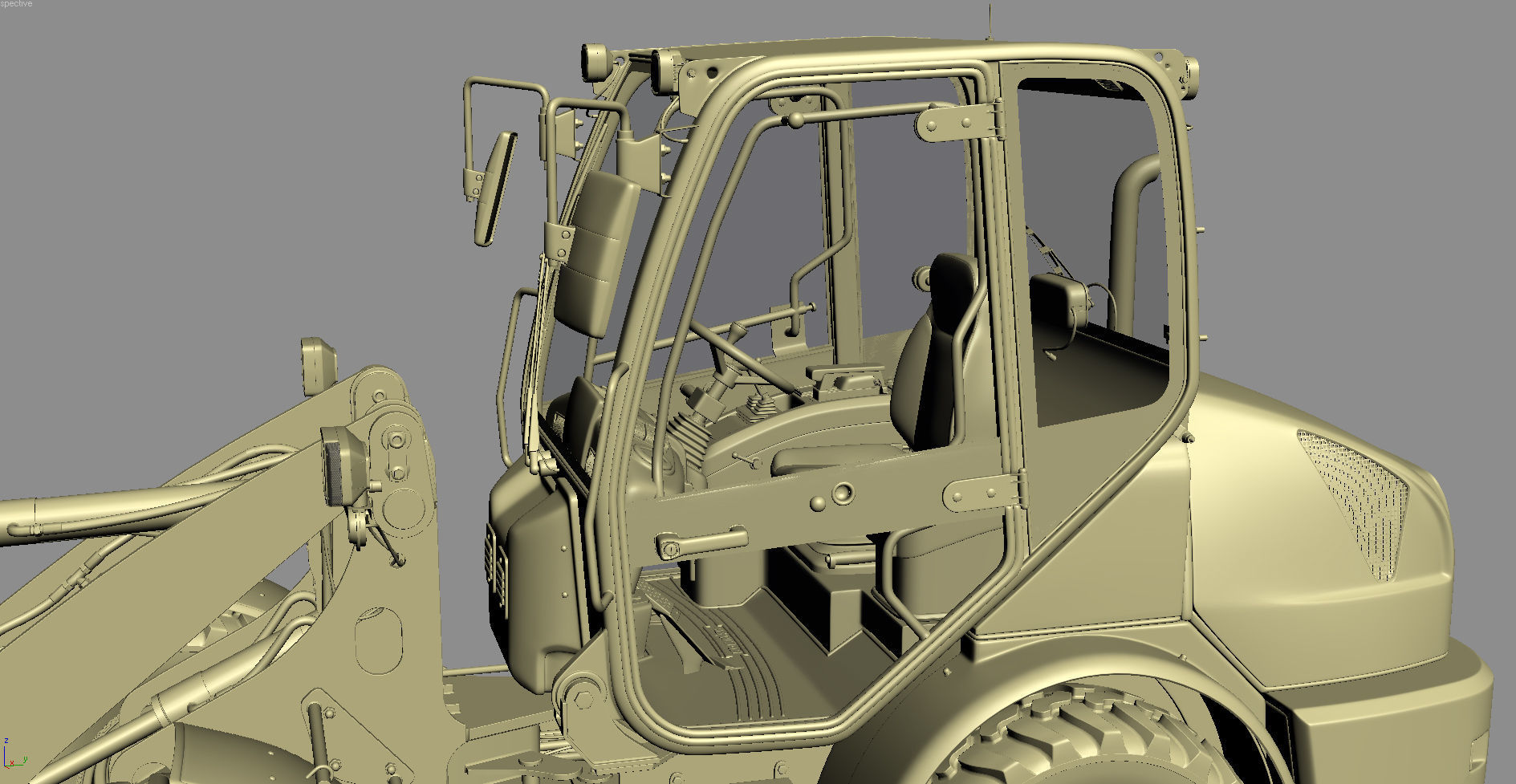 Komatsu WA70-7 Wheel Loader Rigged 3D model_25