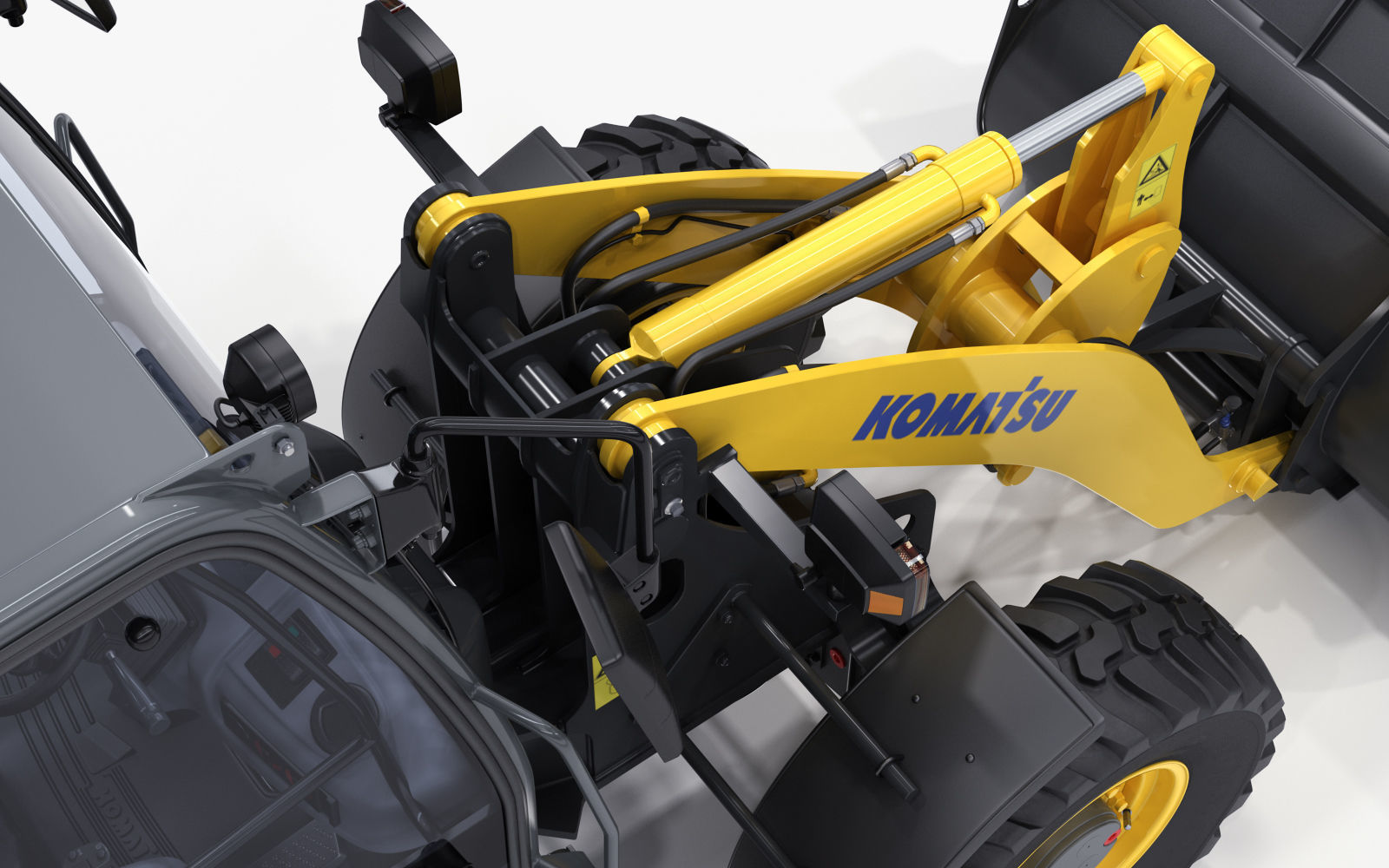 Komatsu WA70-7 Wheel Loader Rigged 3D model_17