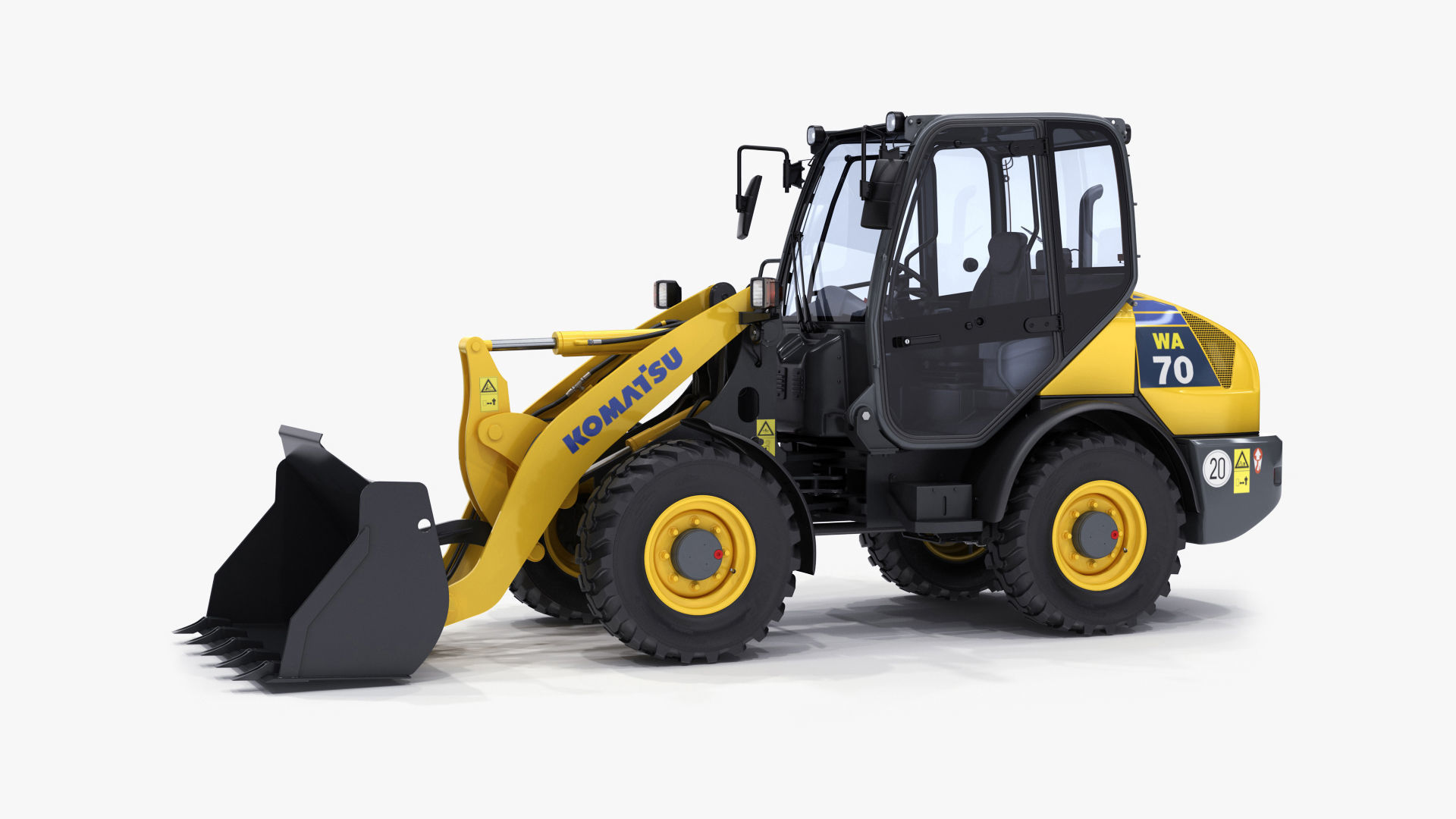 Komatsu WA70-7 Wheel Loader Rigged 3D model_3