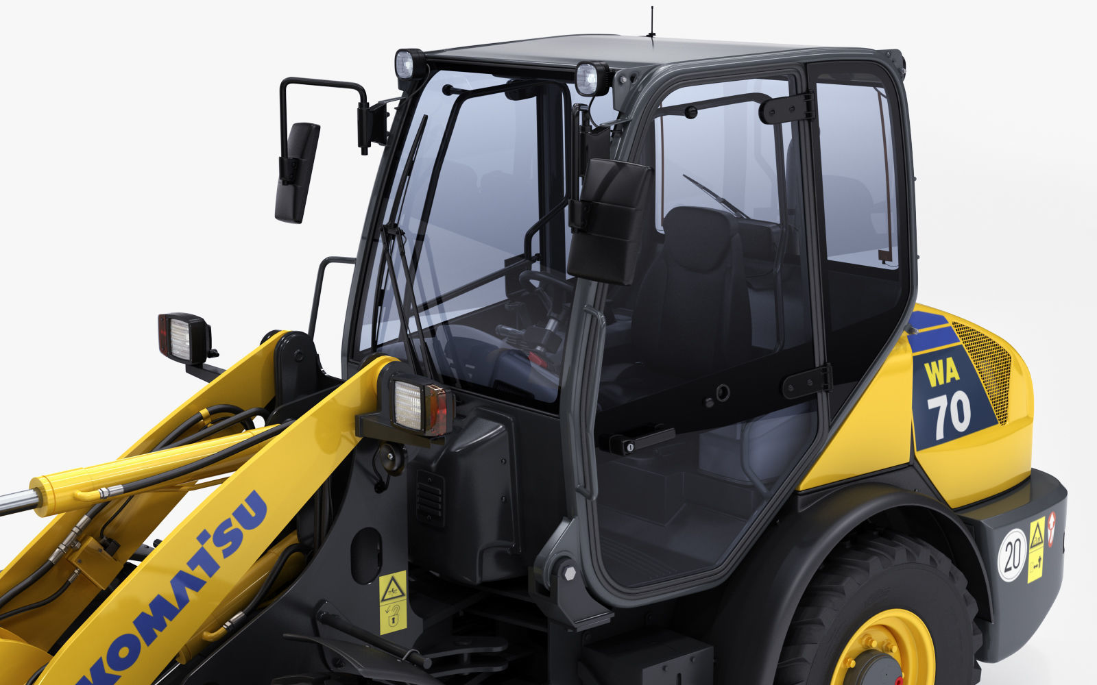 Komatsu WA70-7 Wheel Loader Rigged 3D model_15