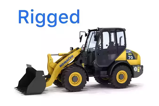 Komatsu WA70-7 Wheel Loader Rigged 3D model