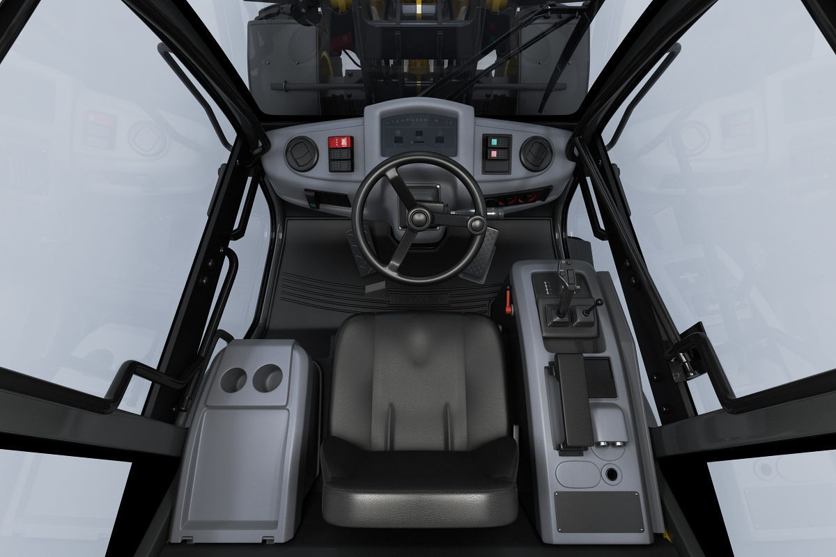 Komatsu WA70-7 Wheel Loader Rigged 3D model_19