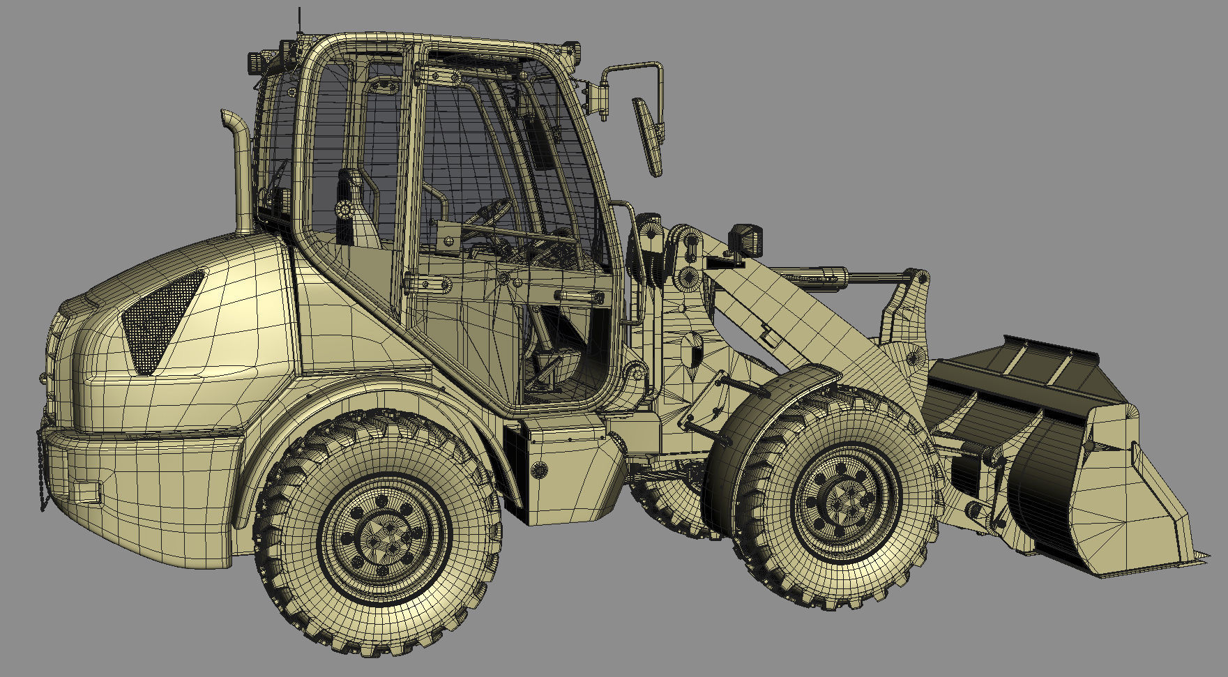 Komatsu WA70-7 Wheel Loader Rigged 3D model_24