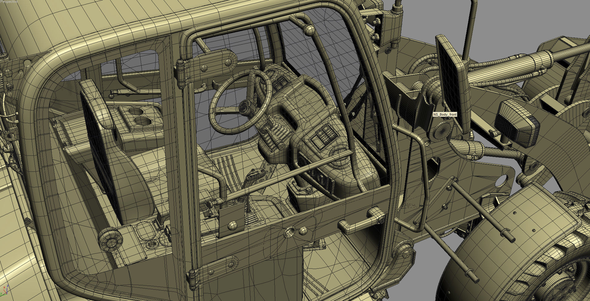 Komatsu WA70-7 Wheel Loader Rigged 3D model_30