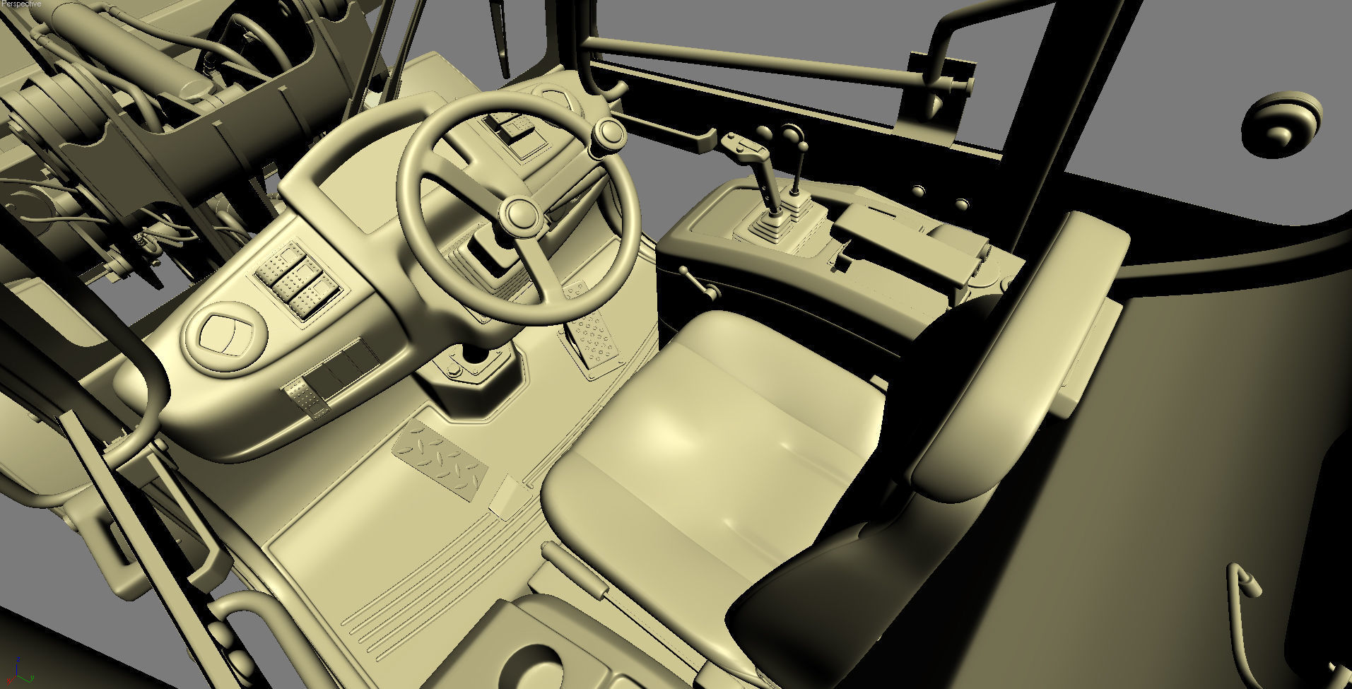 Komatsu WA70-7 Wheel Loader Rigged 3D model_33