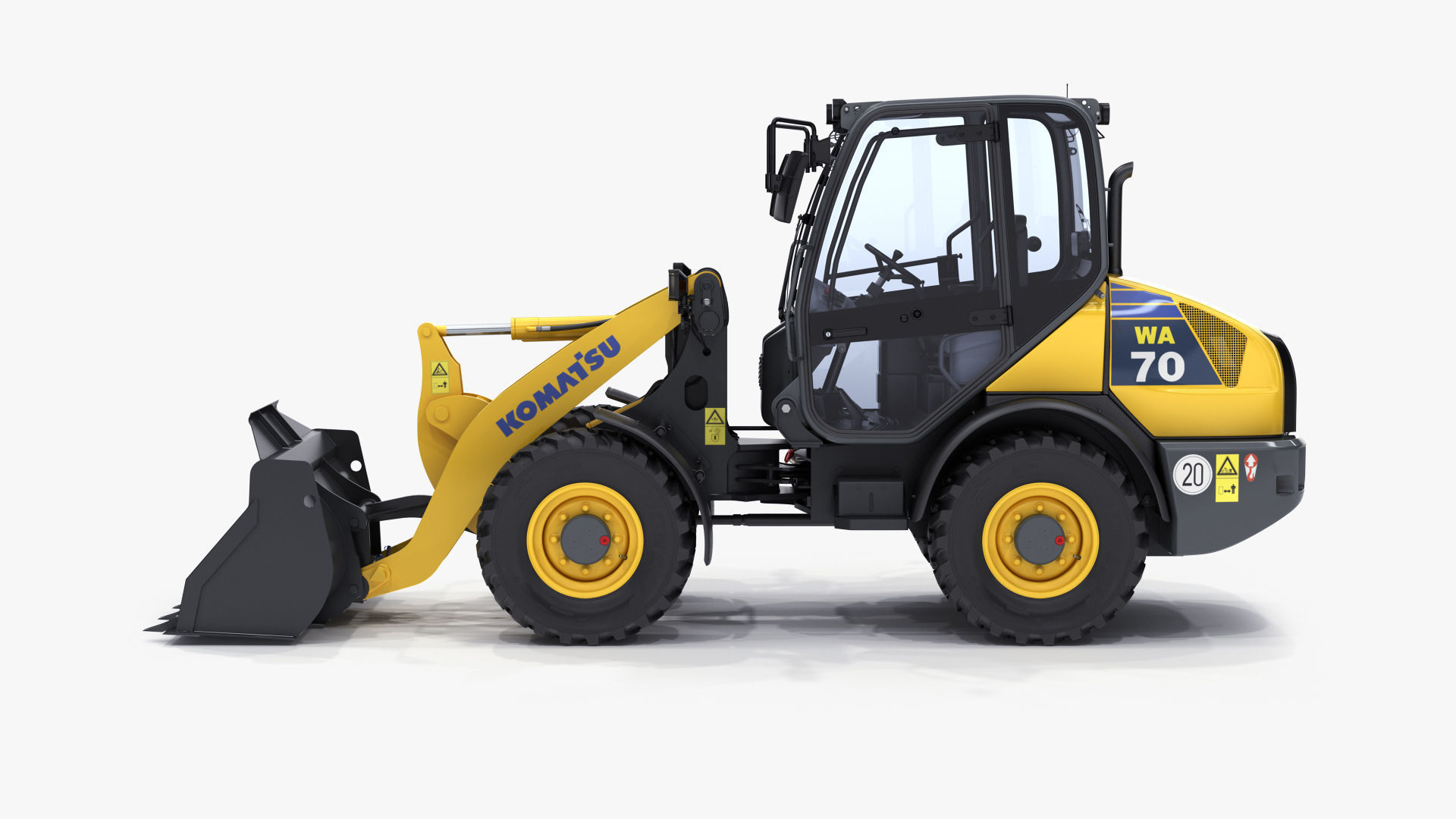 Komatsu WA70-7 Wheel Loader Rigged 3D model_4