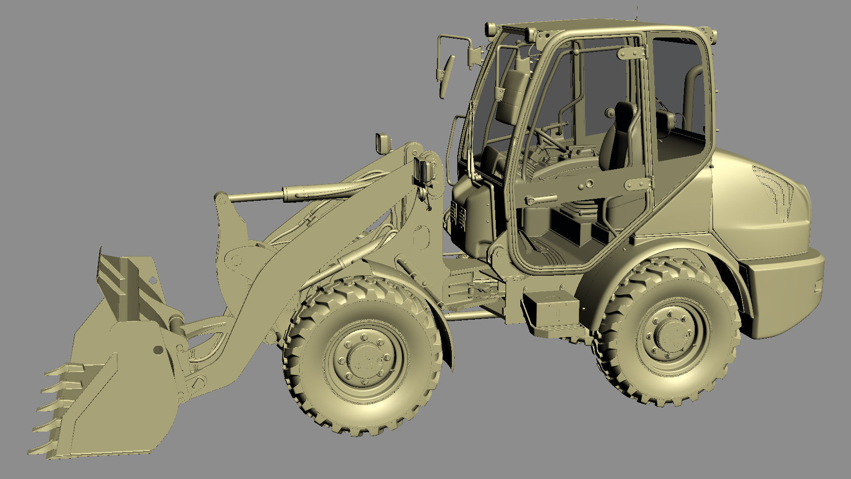Komatsu WA70-7 Wheel Loader Rigged 3D model_21