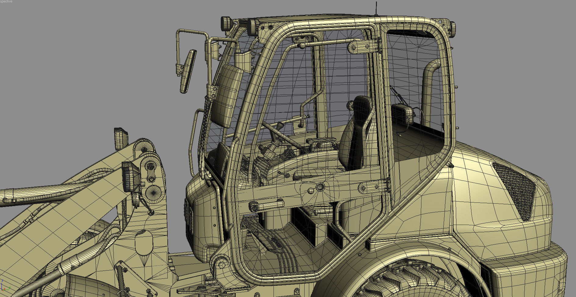 Komatsu WA70-7 Wheel Loader Rigged 3D model_26
