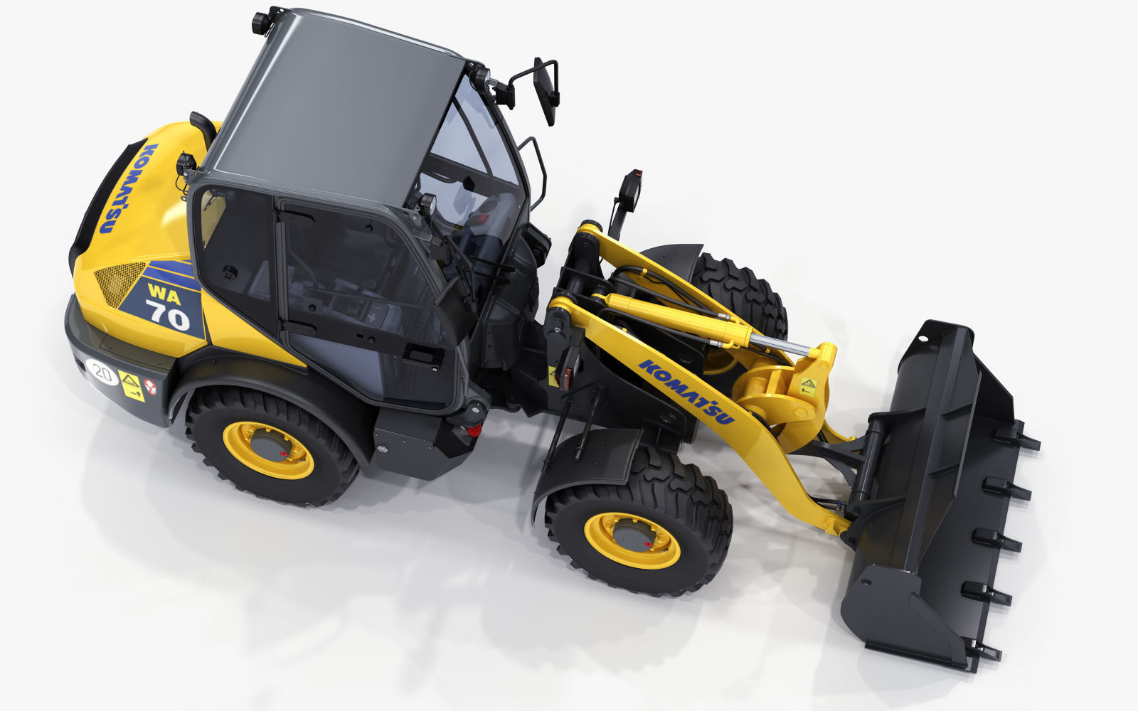 Komatsu WA70-7 Wheel Loader Rigged 3D model_13