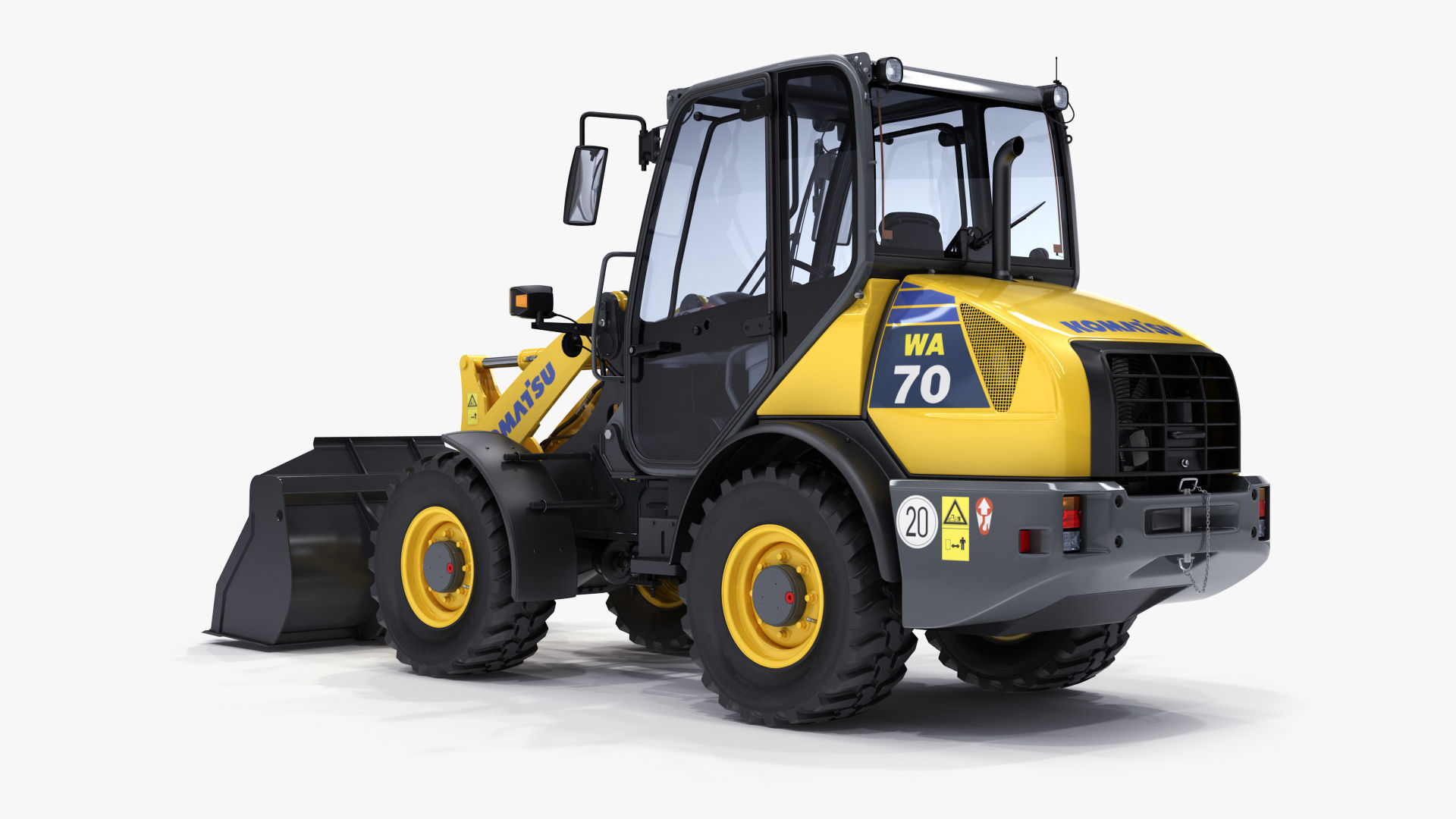 Komatsu WA70-7 Wheel Loader Rigged 3D model_6