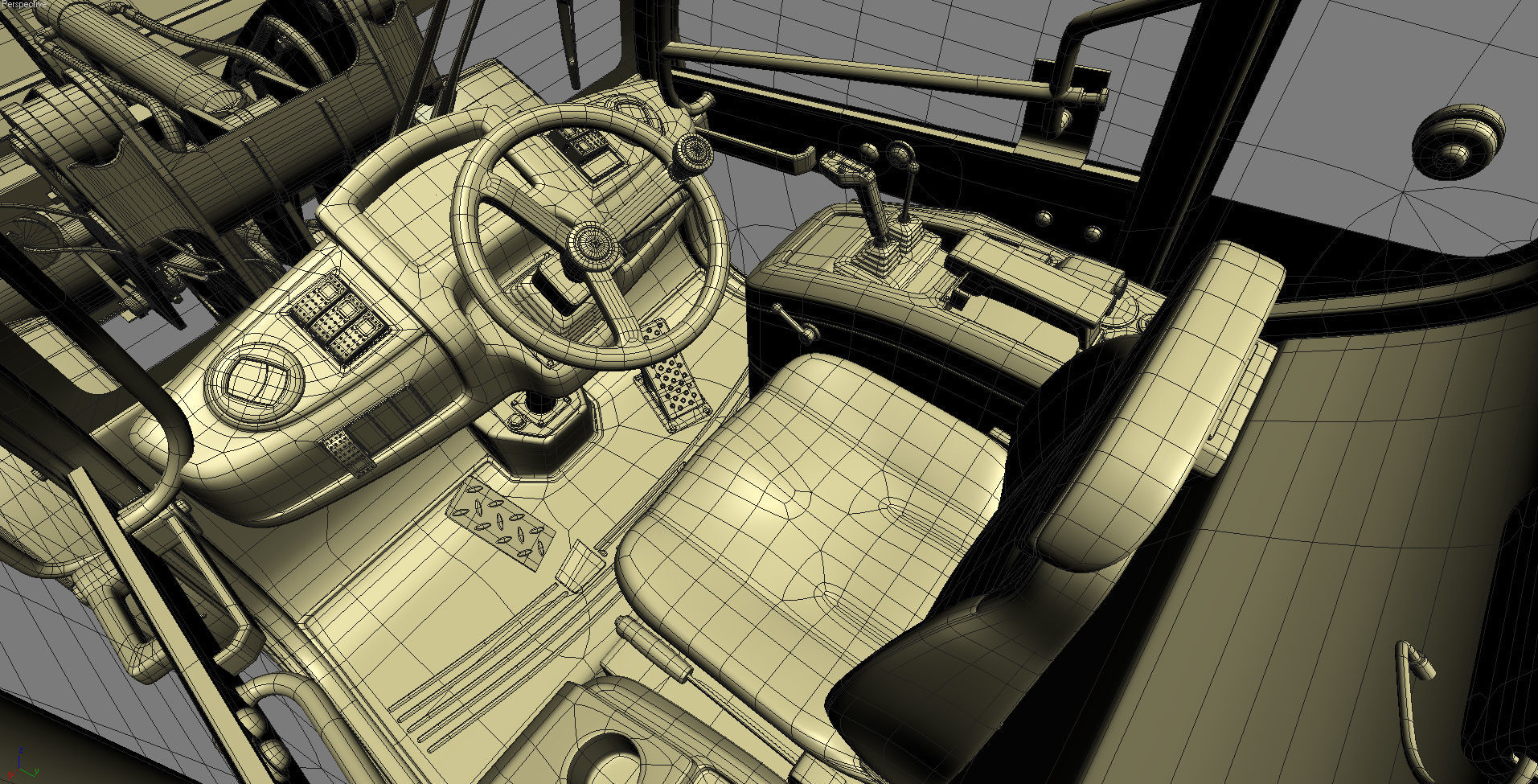 Komatsu WA70-7 Wheel Loader Rigged 3D model_34