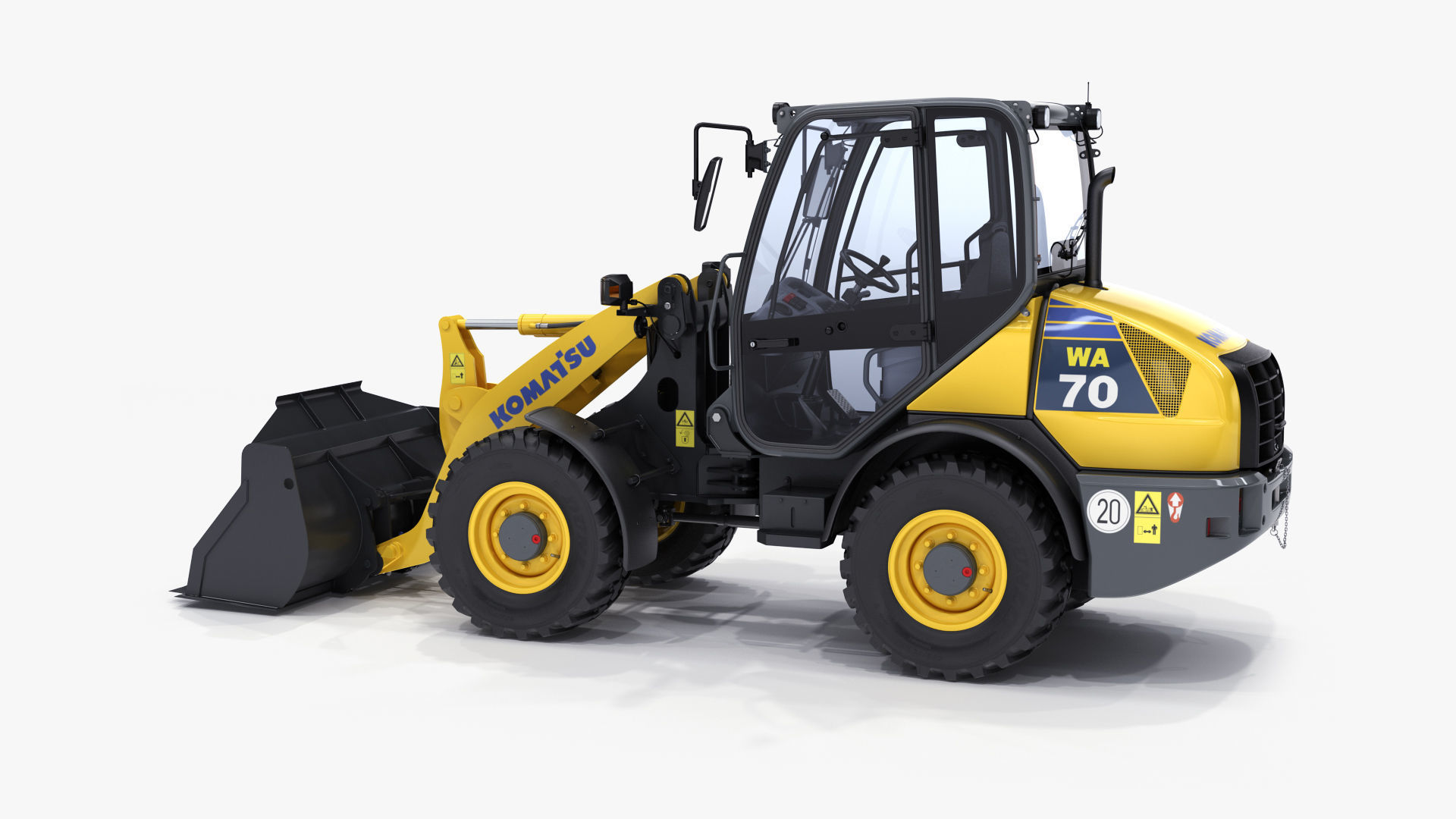 Komatsu WA70-7 Wheel Loader Rigged 3D model_5