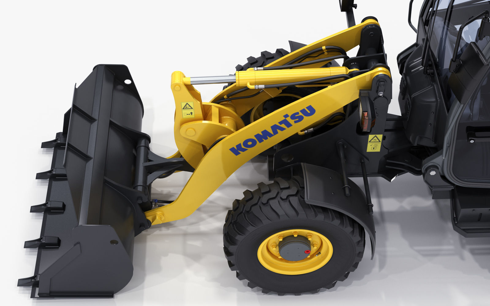 Komatsu WA70-7 Wheel Loader Rigged 3D model_14