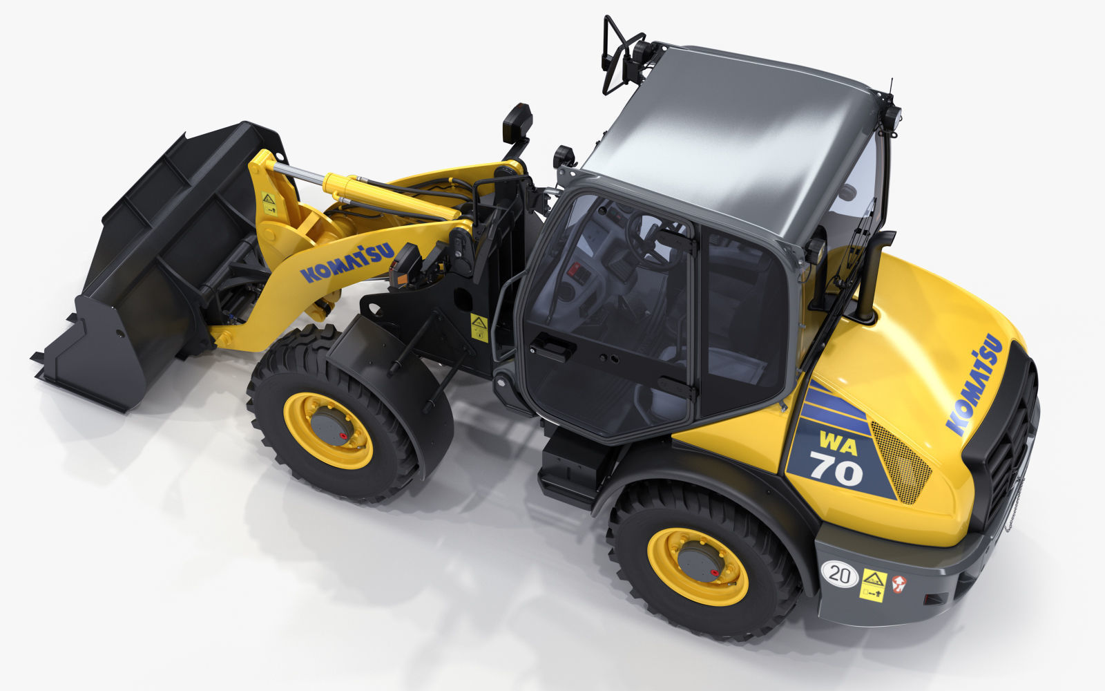 Komatsu WA70-7 Wheel Loader Rigged 3D model_12