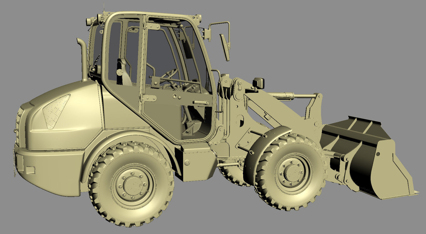 Komatsu WA70-7 Wheel Loader Rigged 3D model_23