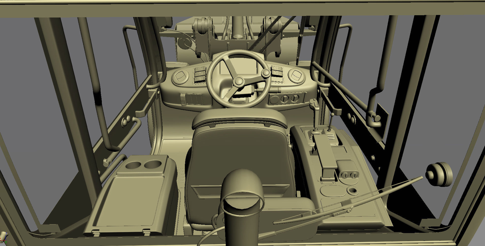 Komatsu WA70-7 Wheel Loader Rigged 3D model_31