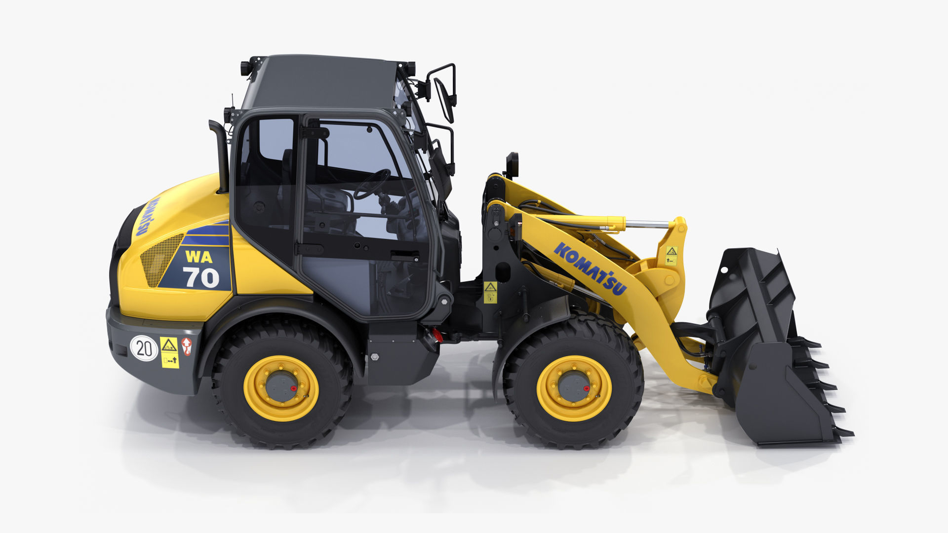 Komatsu WA70-7 Wheel Loader Rigged 3D model_8