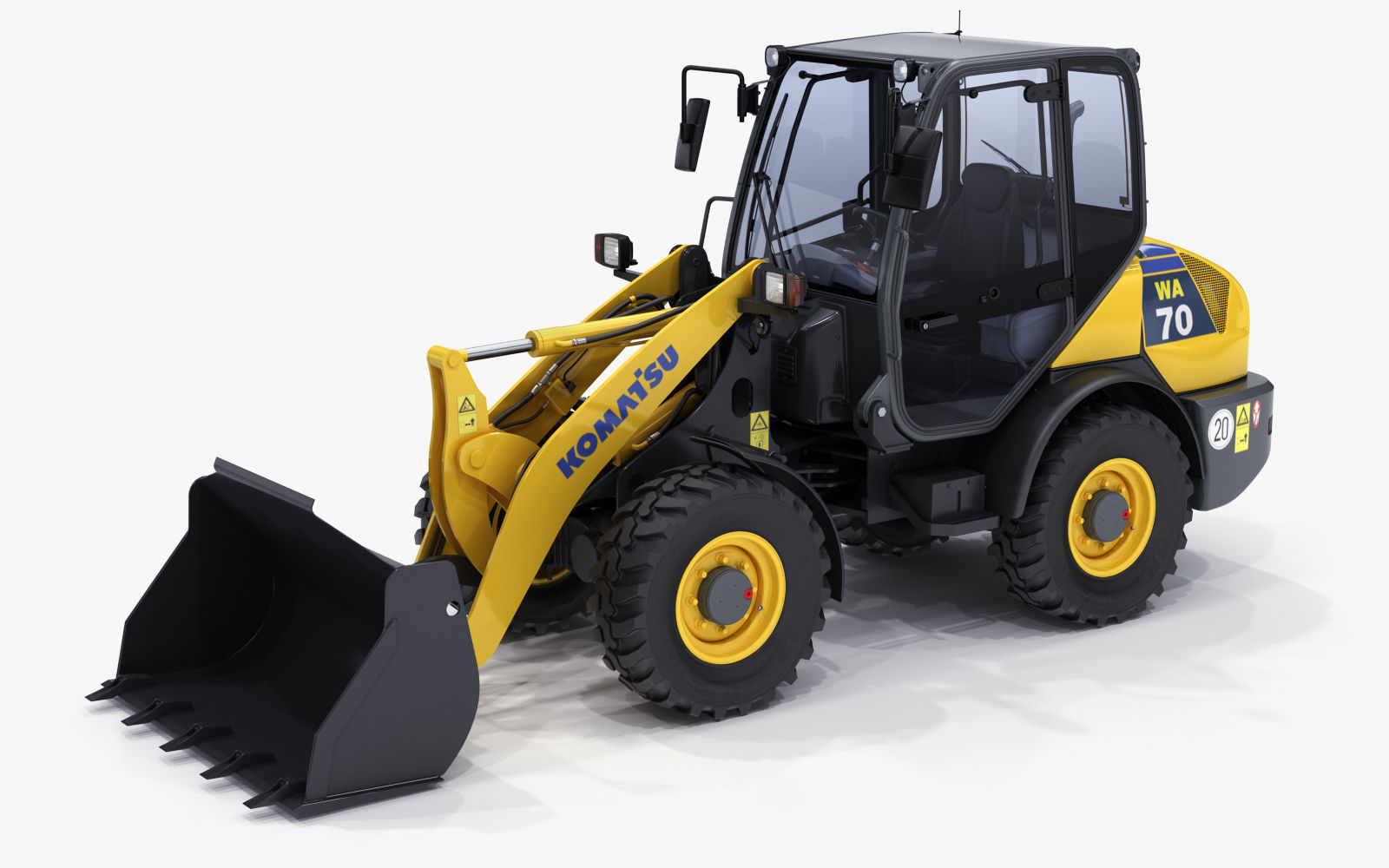 Komatsu WA70-7 Wheel Loader Rigged 3D model_11