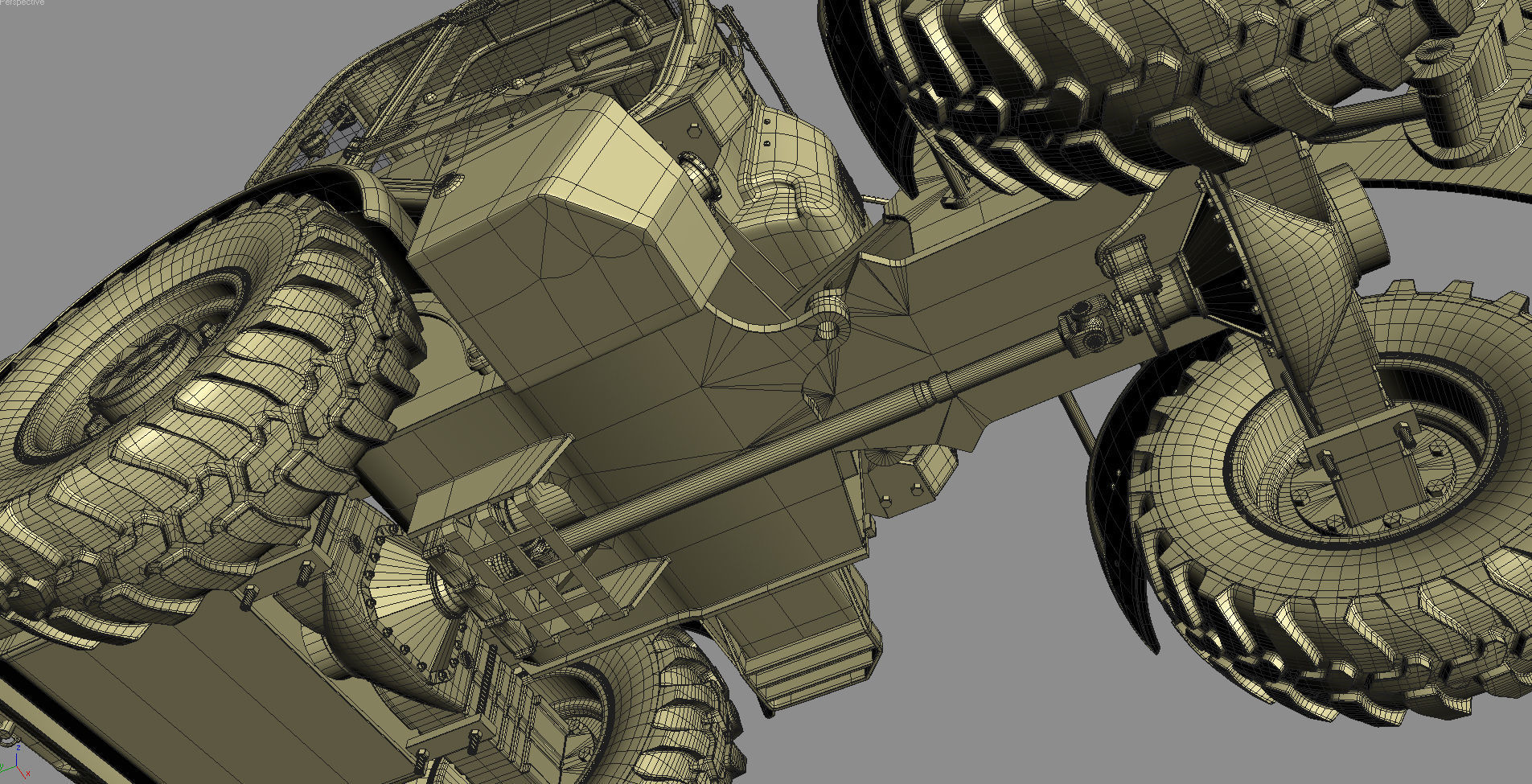 Komatsu WA70-7 Wheel Loader Rigged 3D model_38