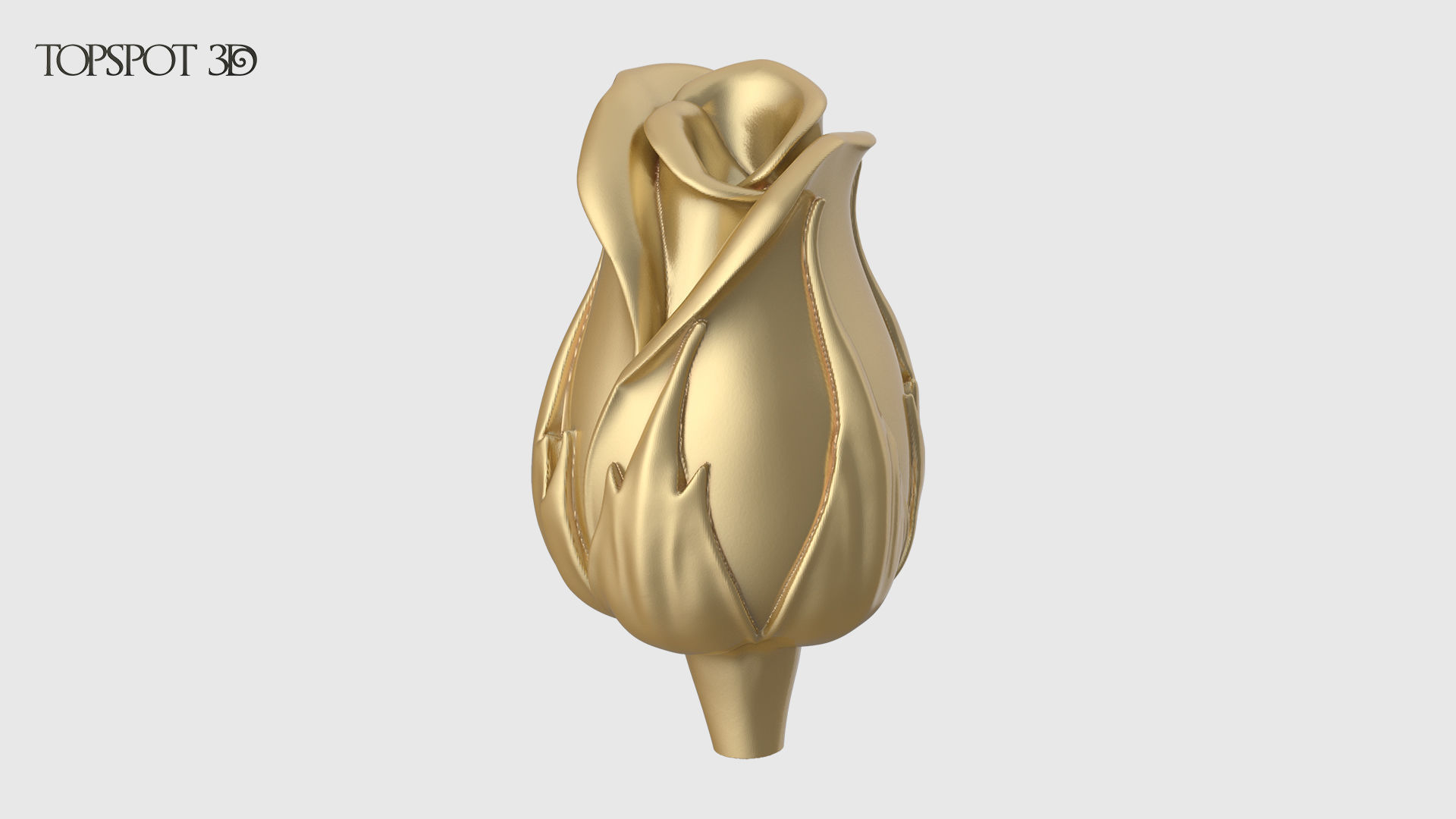 Rose Buds And Leaves Set 3D print model_12