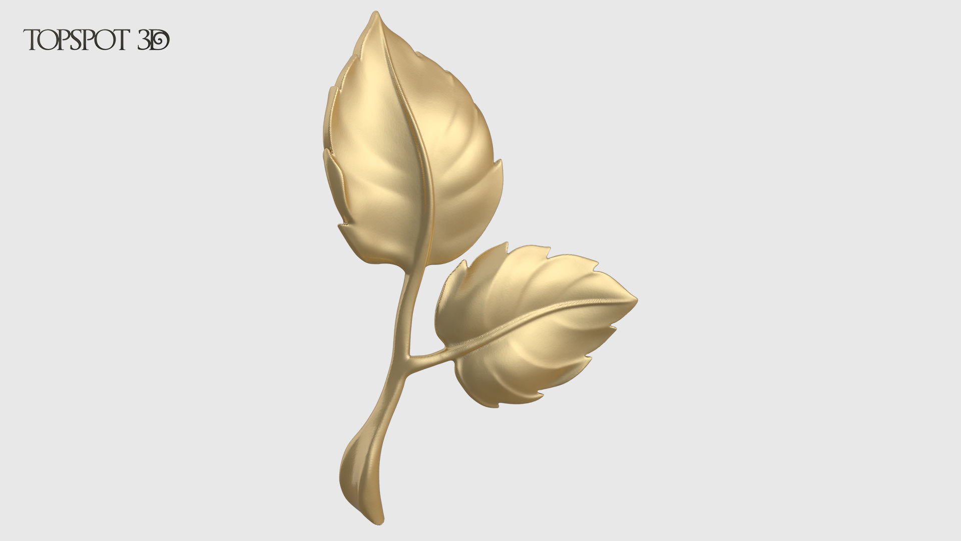 Rose Buds And Leaves Set 3D print model_24