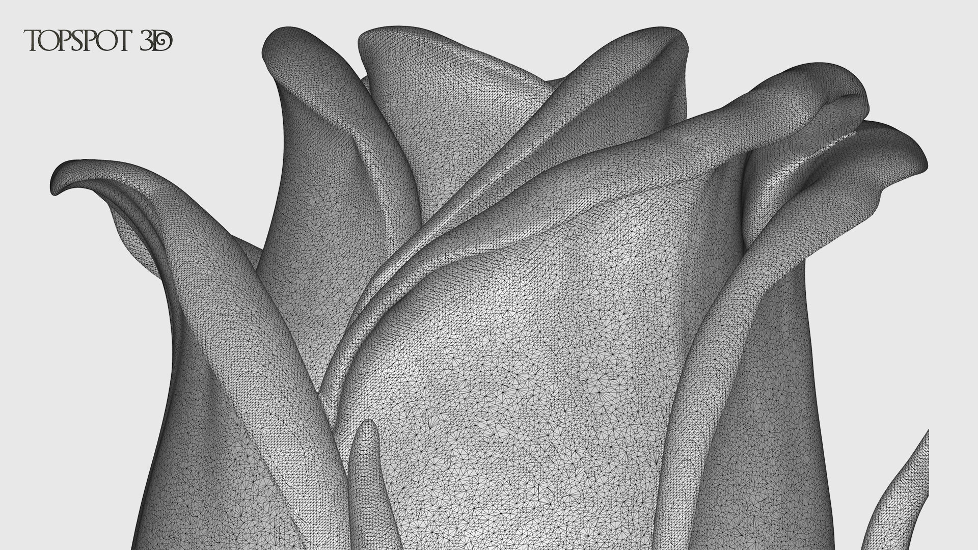 Rose Buds And Leaves Set 3D print model_32