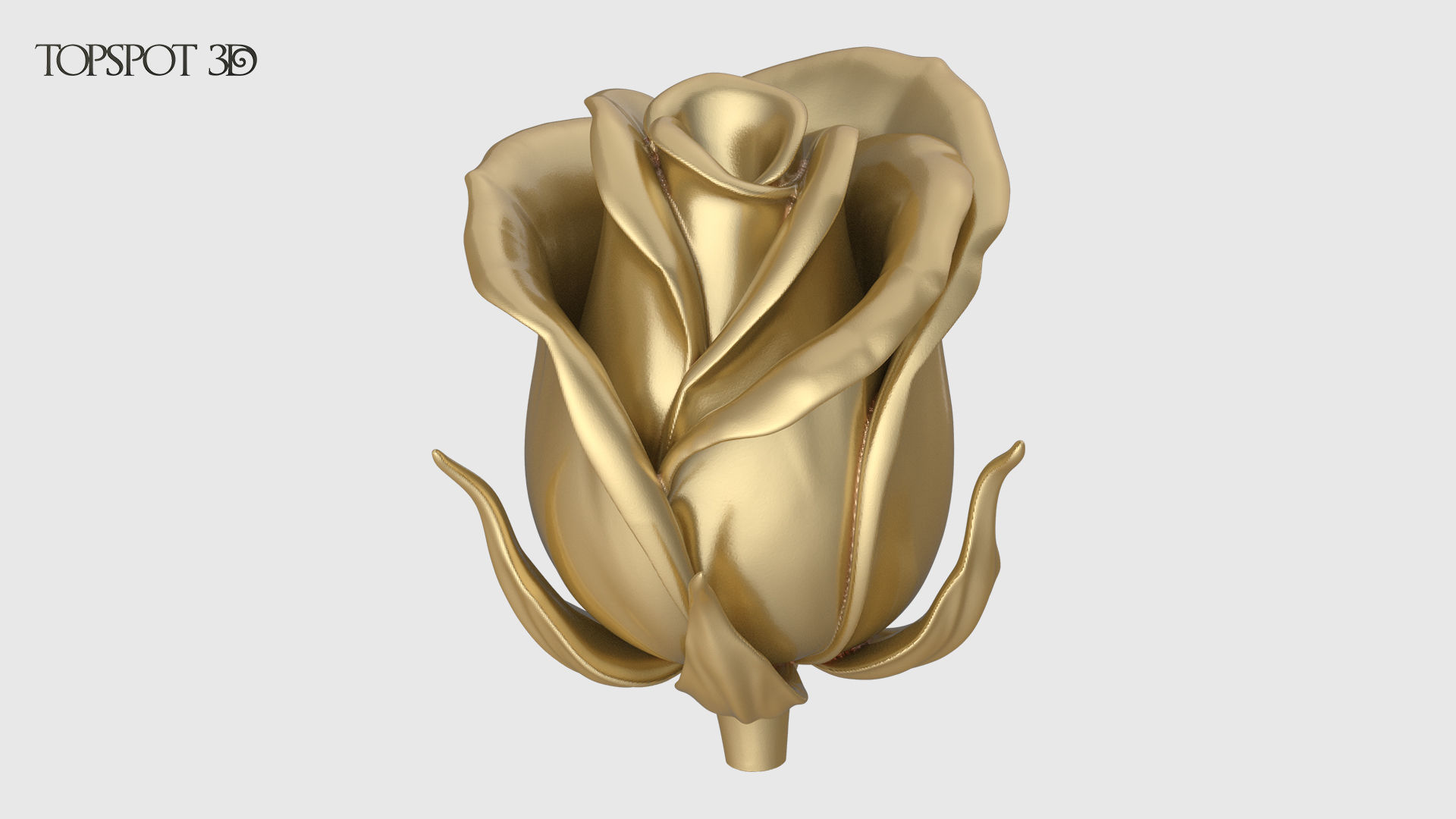 Rose Buds And Leaves Set 3D print model_13