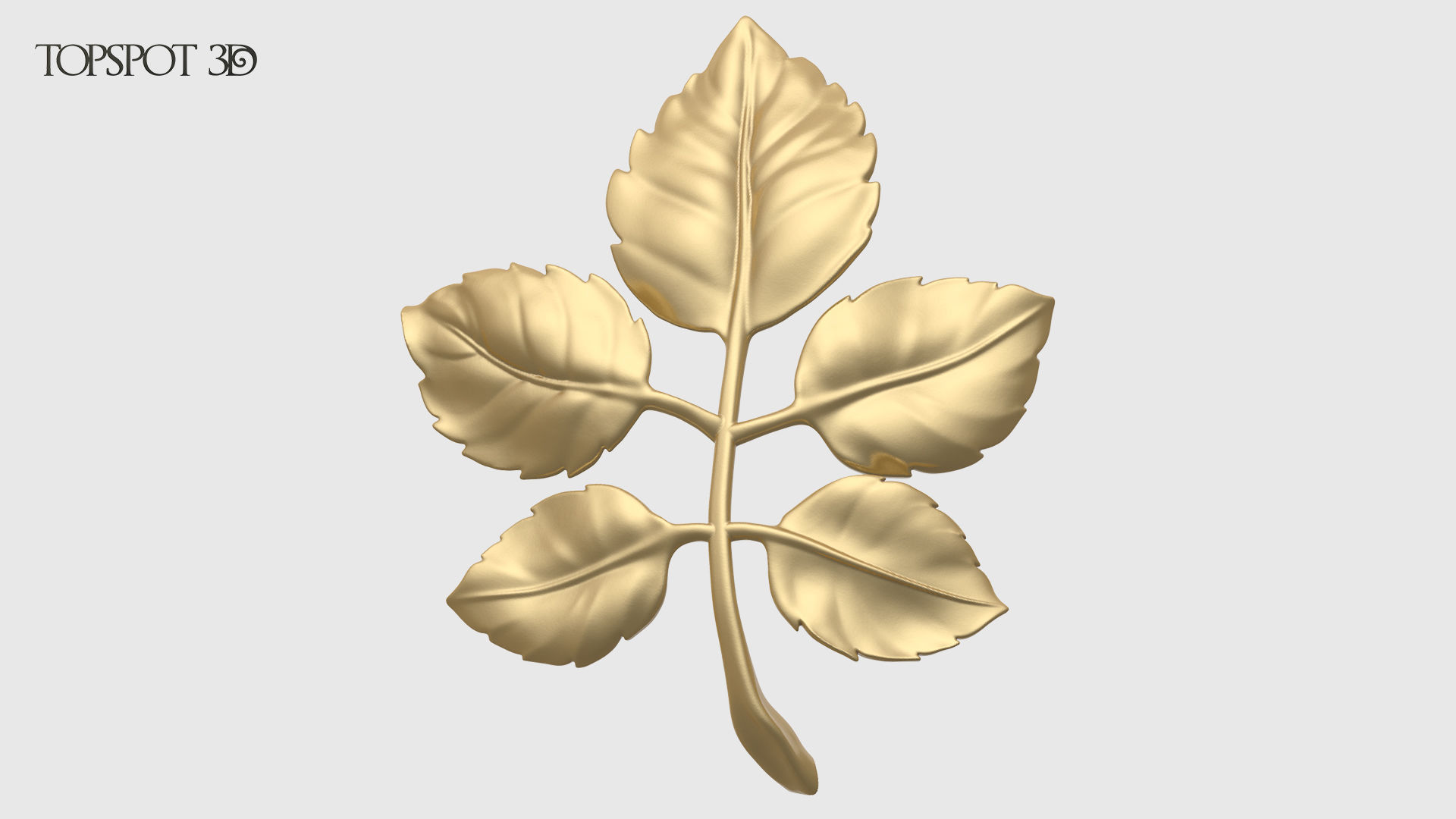 Rose Buds And Leaves Set 3D print model_21