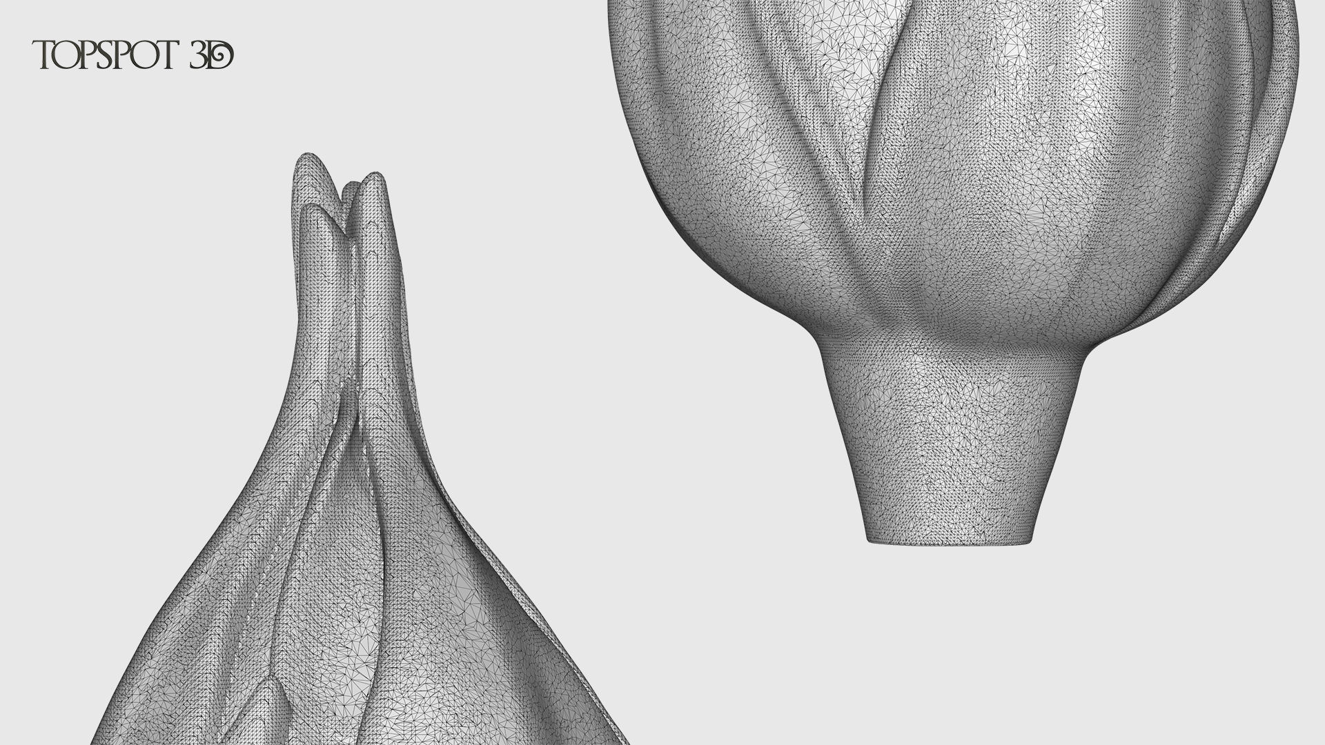Rose Buds And Leaves Set 3D print model_31