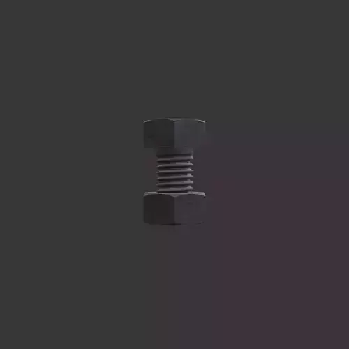 M5 Hex Bolts and Nuts with Rusty Iron Texture 3D model 3