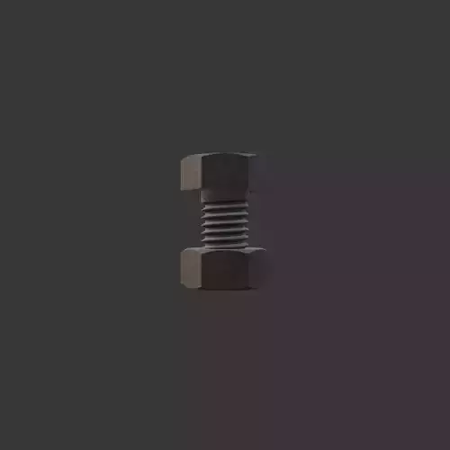M5 Hex Bolts and Nuts with Rusty Iron Texture 3D model 2