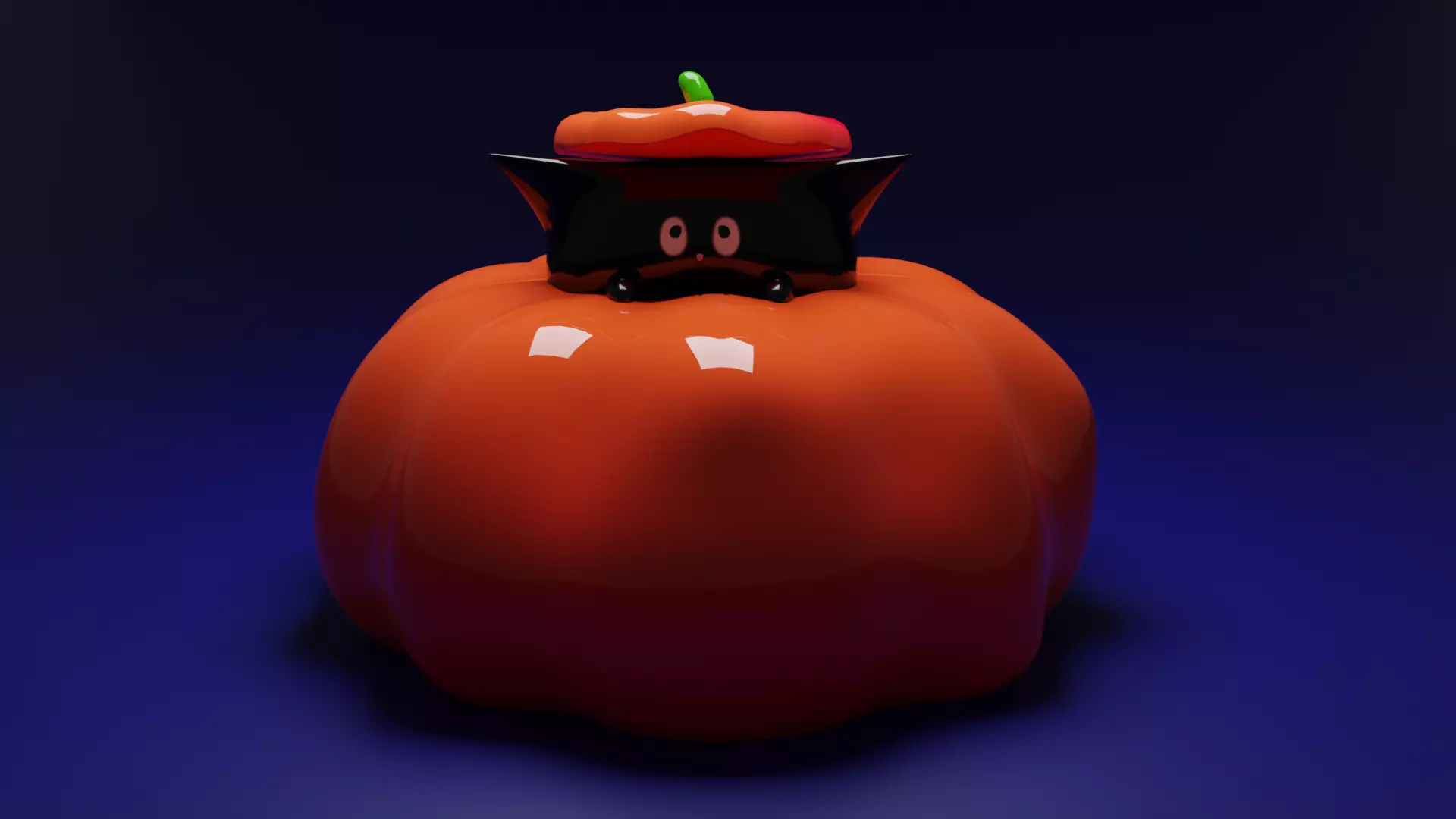cat in pumpkin 3D model_0