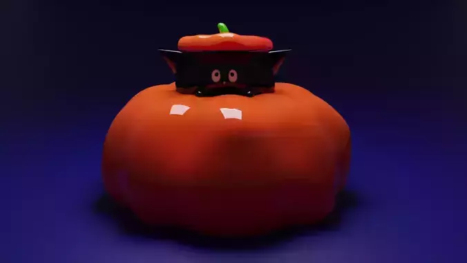 cat in pumpkin 3D model