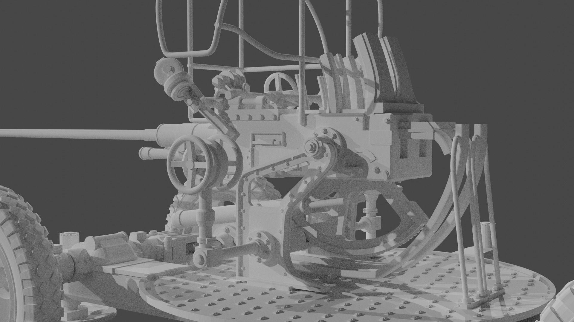 Soviet 37 mm AA gun M1939 3D Printable with Gun Carriage 3D print model_3