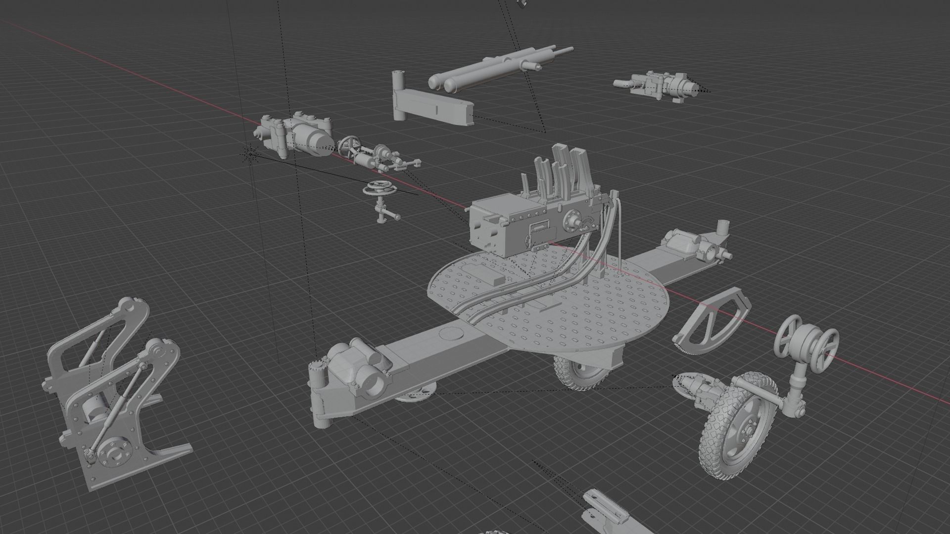 Soviet 37 mm AA gun M1939 3D Printable with Gun Carriage 3D print model_5