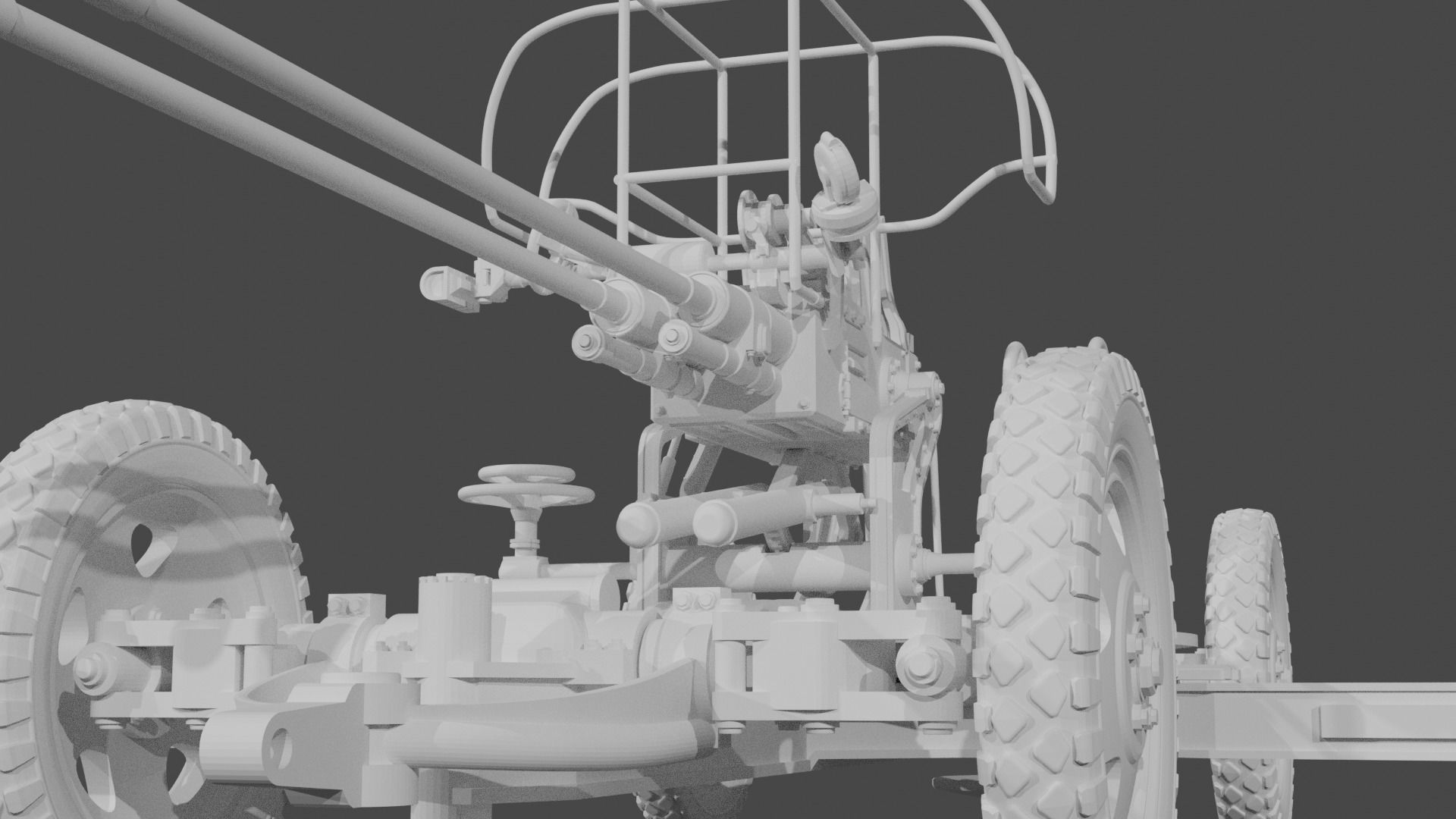 Soviet 37 mm AA gun M1939 3D Printable with Gun Carriage 3D print model_1