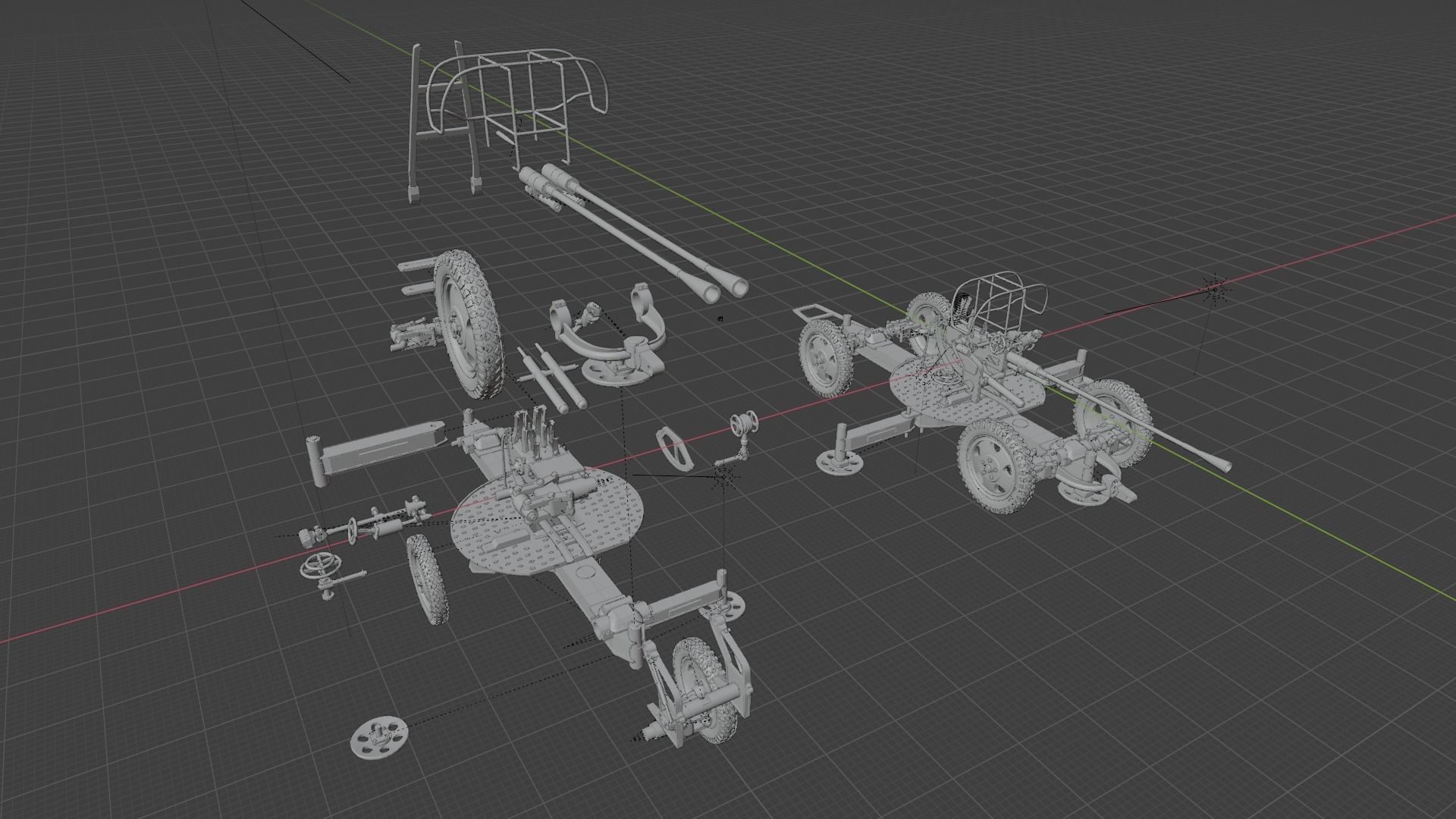 Soviet 37 mm AA gun M1939 3D Printable with Gun Carriage 3D print model_4