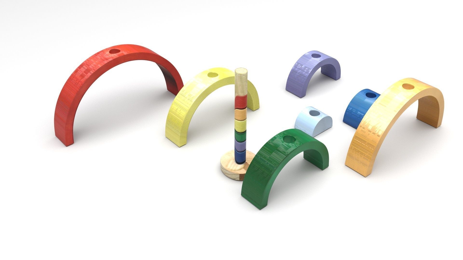 Rainbow Arc Puzzle Toy 3D model_12