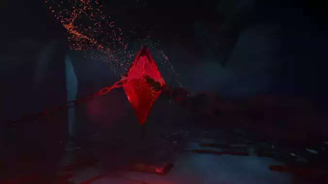 Scene with mysterious stone 3D model