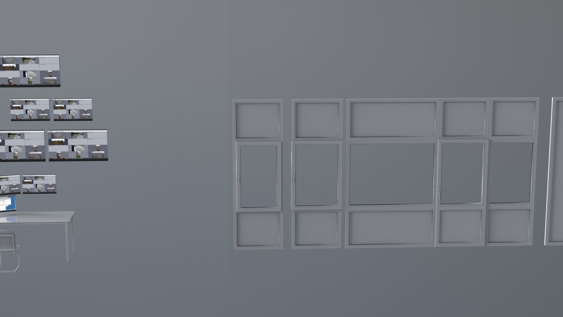 office partitions plastic partitions  set Low-poly 3D model_18