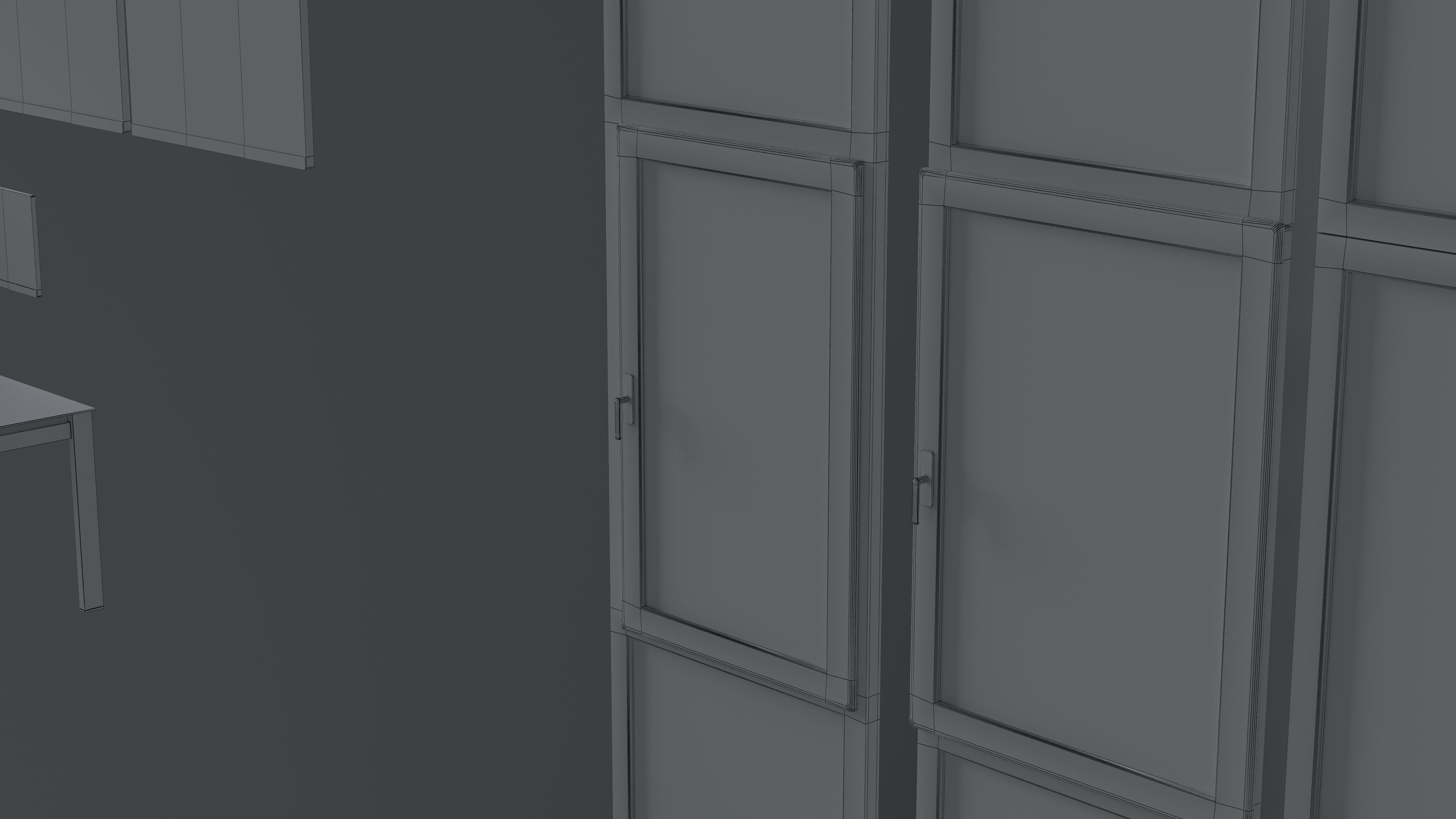 office partitions plastic partitions  set Low-poly 3D model_2