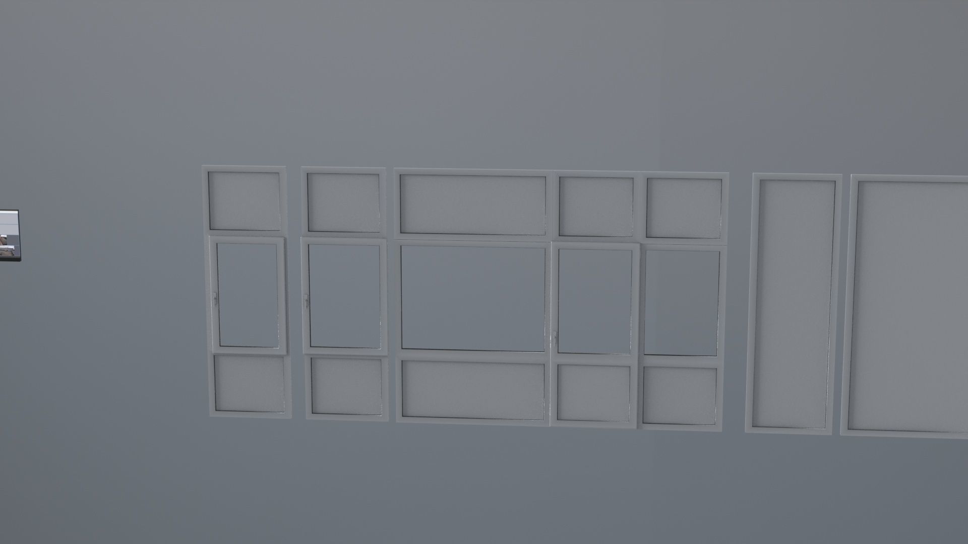 office partitions plastic partitions  set Low-poly 3D model_20
