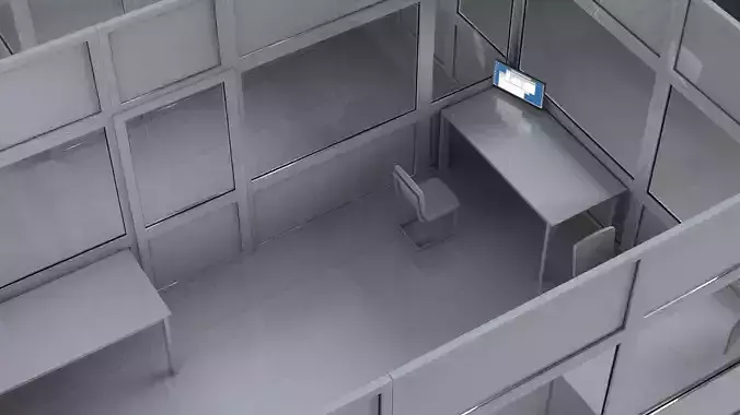 office partitions plastic partitions  set Low-poly 3D model